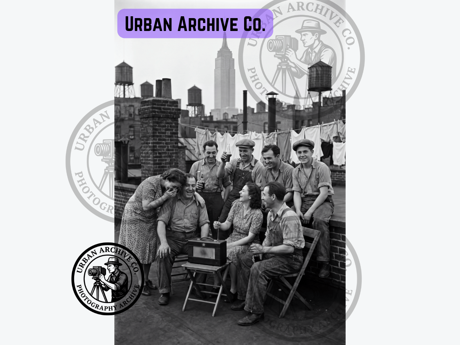 Fine Art Print - New York City Workers Listening to Radio