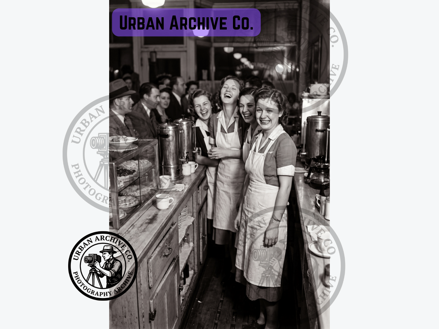 Fine Art Print - 1940s Waitresses at a Coffee Shop