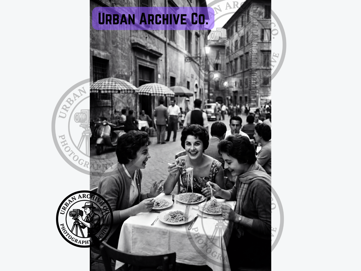 Fine Art Print - Italian Women Dining Al Fresco, Rome 1950s