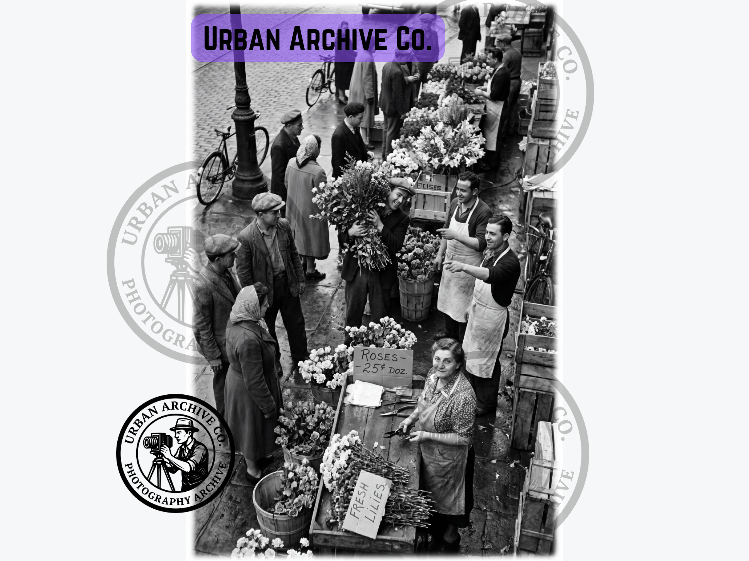 Fine Art Print - West 25th Street Flower Market 1940s