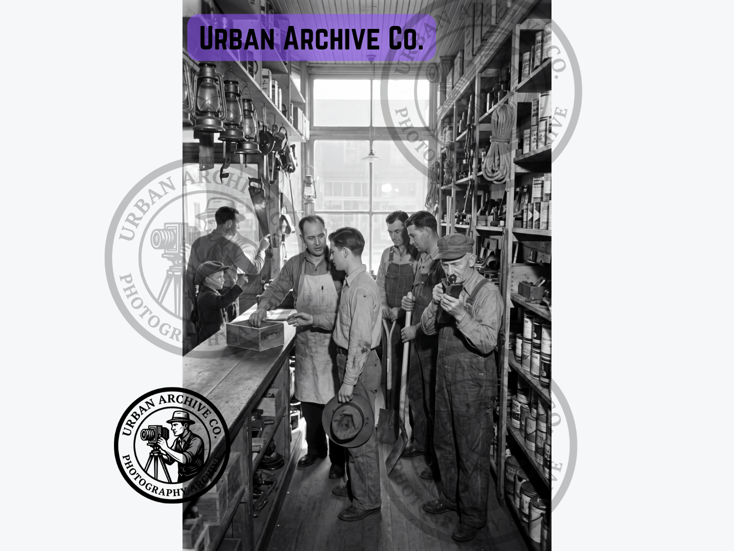 Fine Art Print - Workers at Hardware Counter