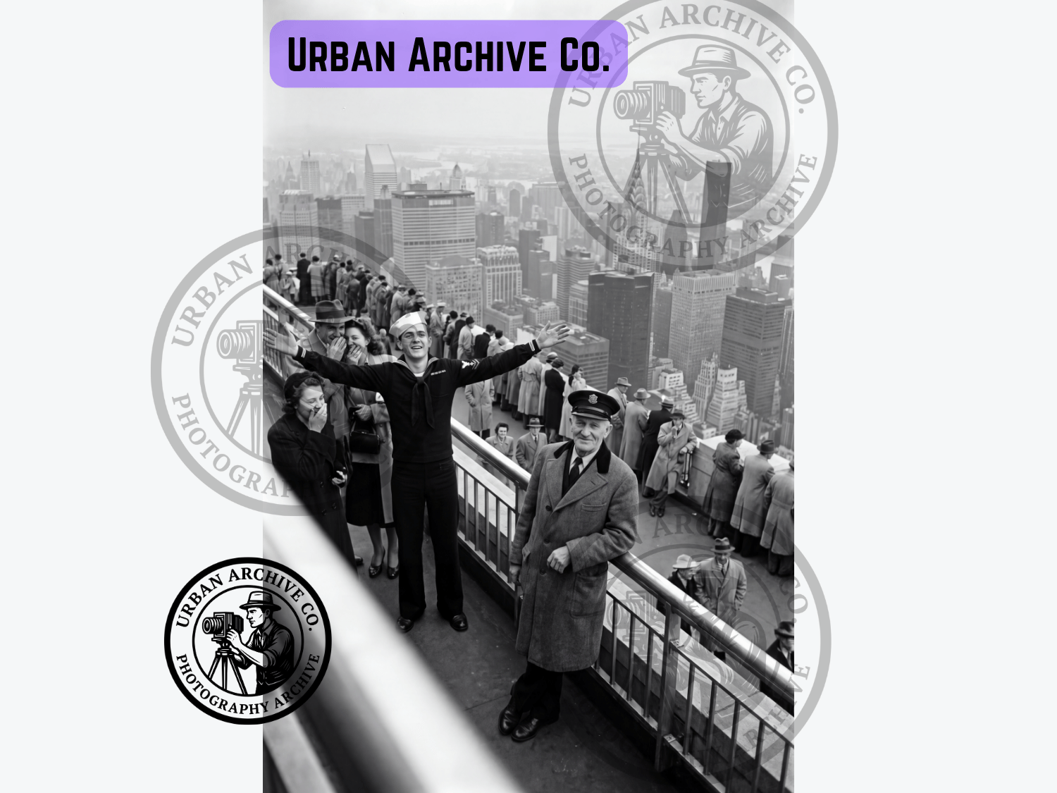 Fine Art Print - Sailor at Rockefeller Center Observation Deck, 1940s