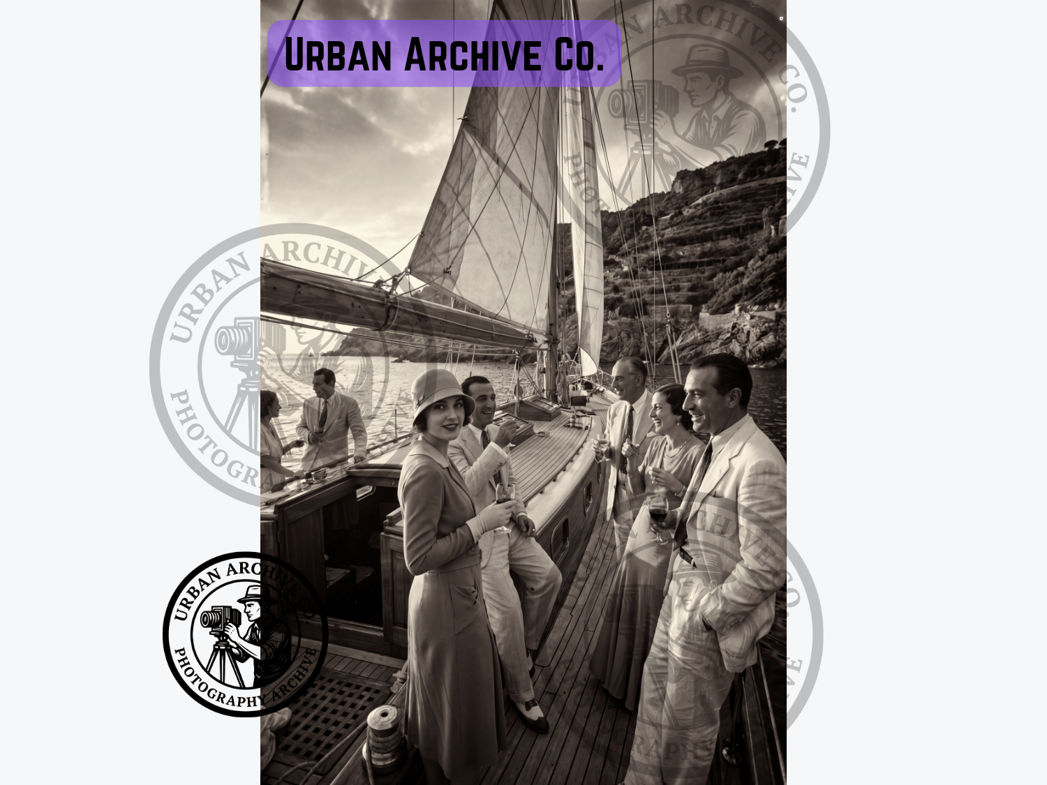 Fine Art Print - Elegant Yacht Party on the Mediterranean, 1930s
