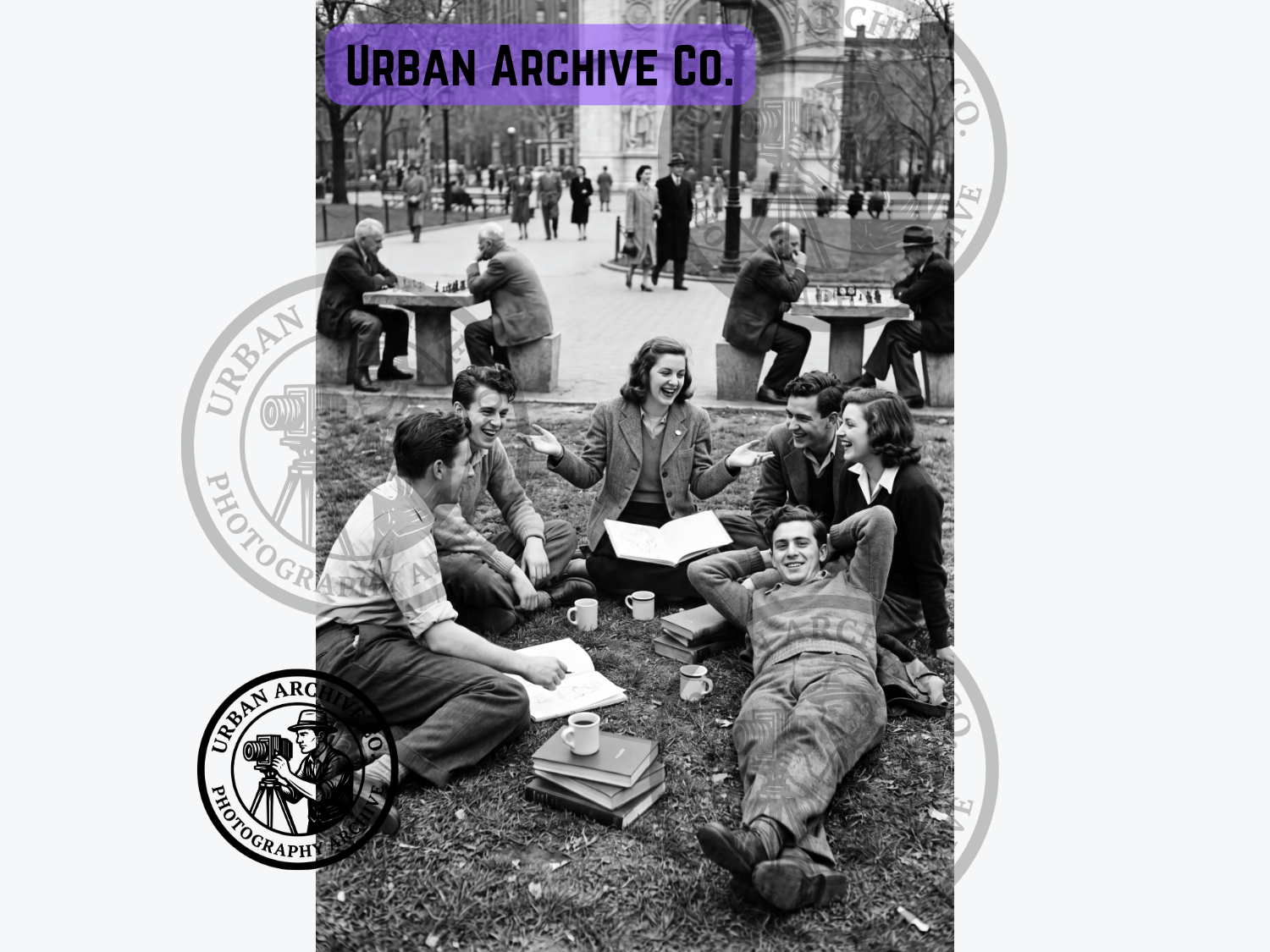 Fine Art Print - Washington Square Park Students, 1940s