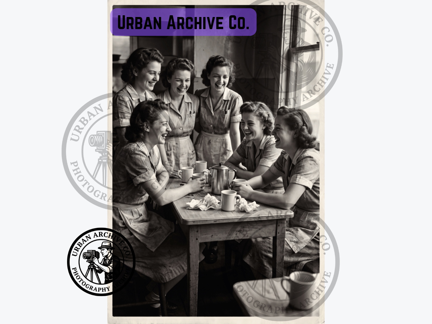 Fine Art Print - 1940s Women Sharing Coffee Break
