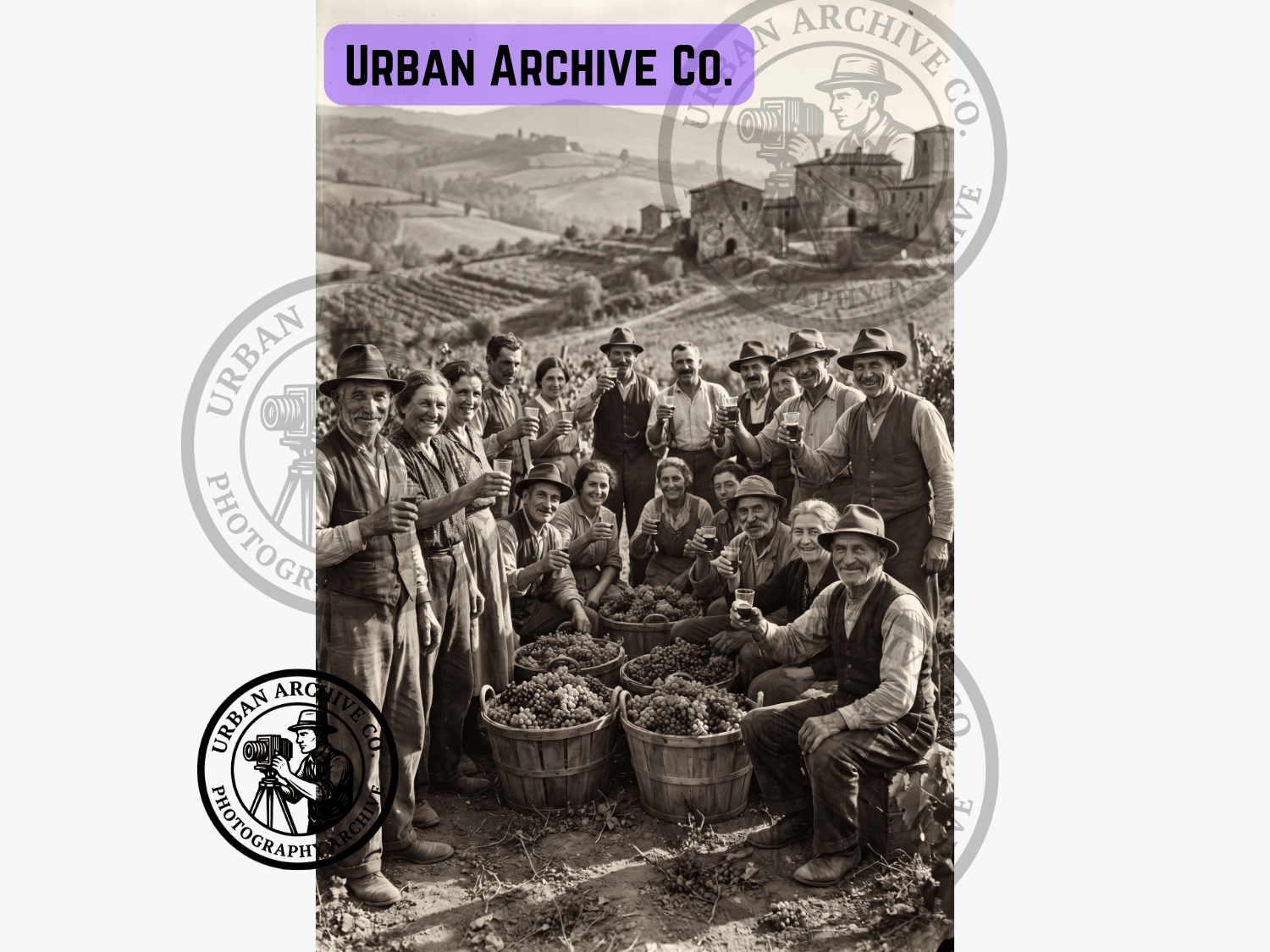 Fine Art Print - Italian Vineyard Harvest Celebration 1930s