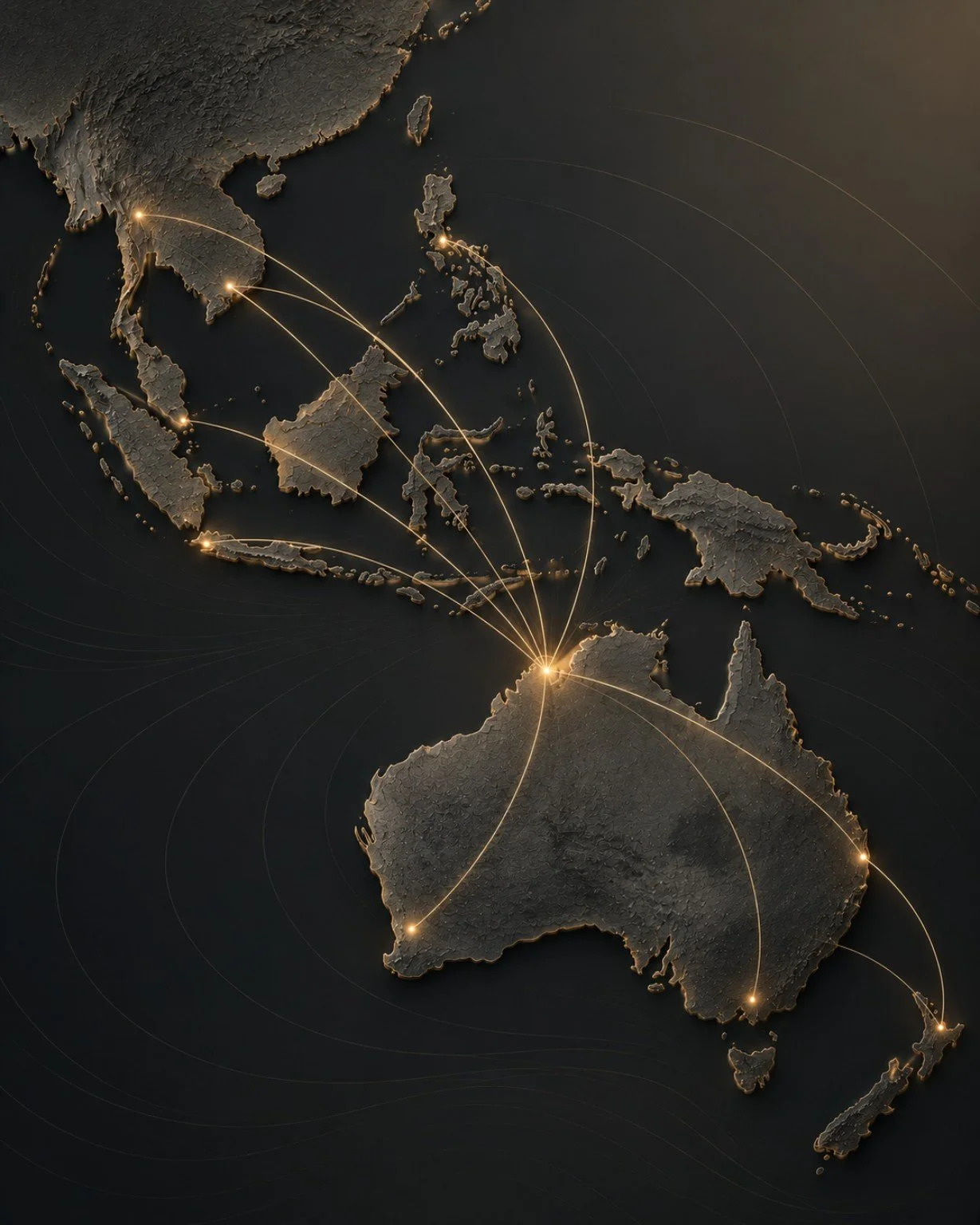 Map showing Darwin as a connection point between Northern Australia and Southeast Asia.