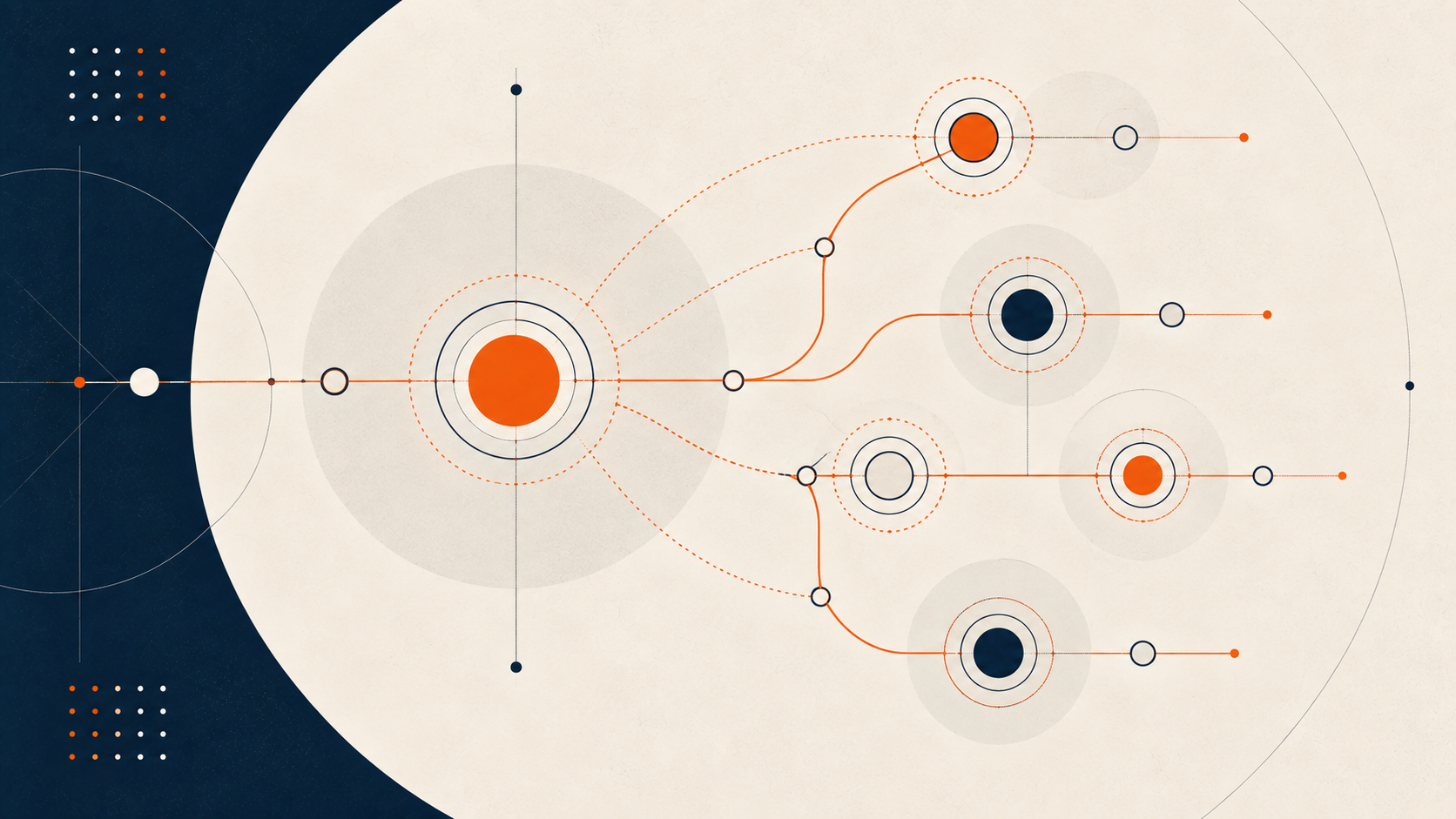 Abstract RevStak illustration showing one trusted customer relationship creating several relevant business introductions.