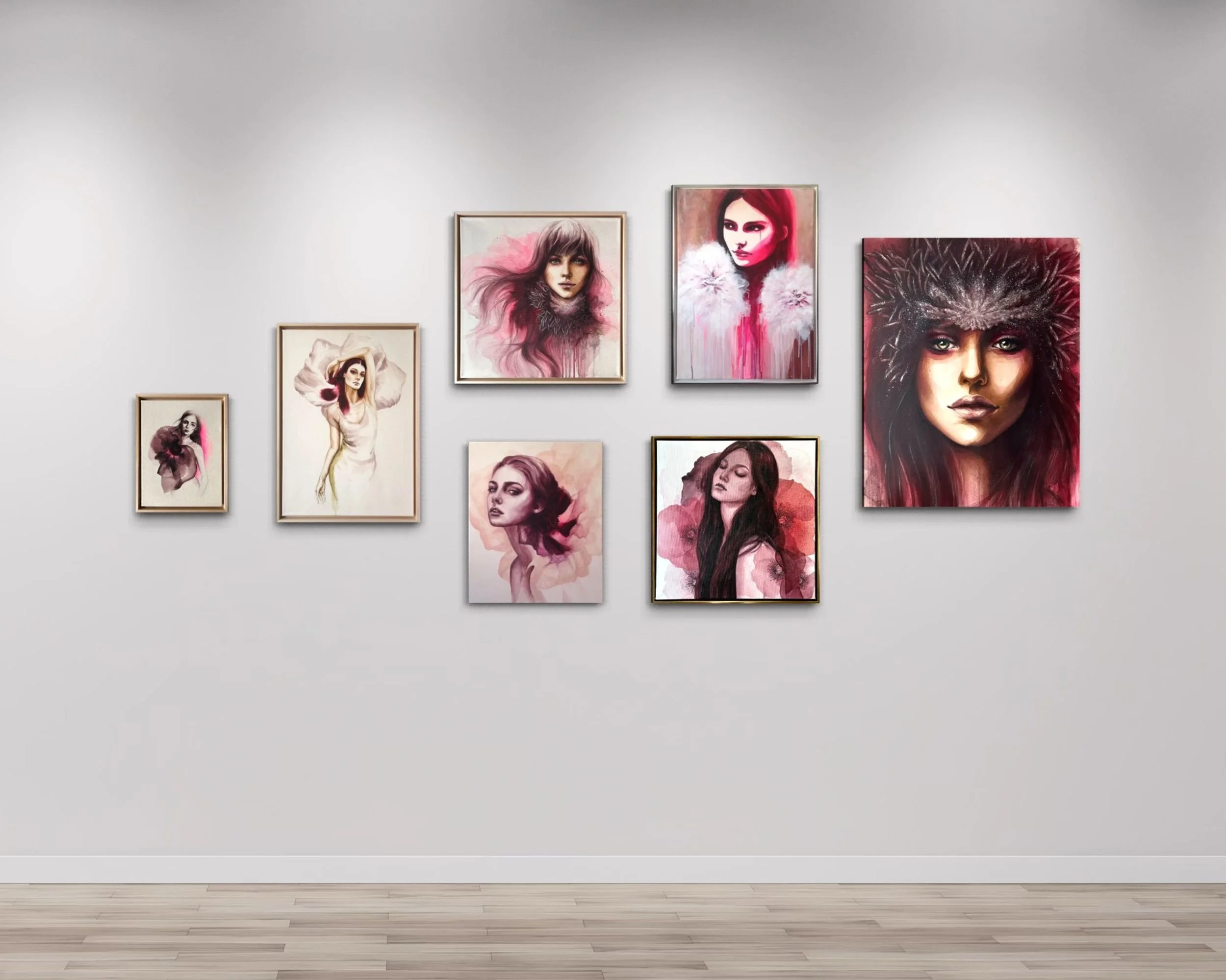 Kunstwerke an der Wand, Bildergalerie mit Frauenportraits