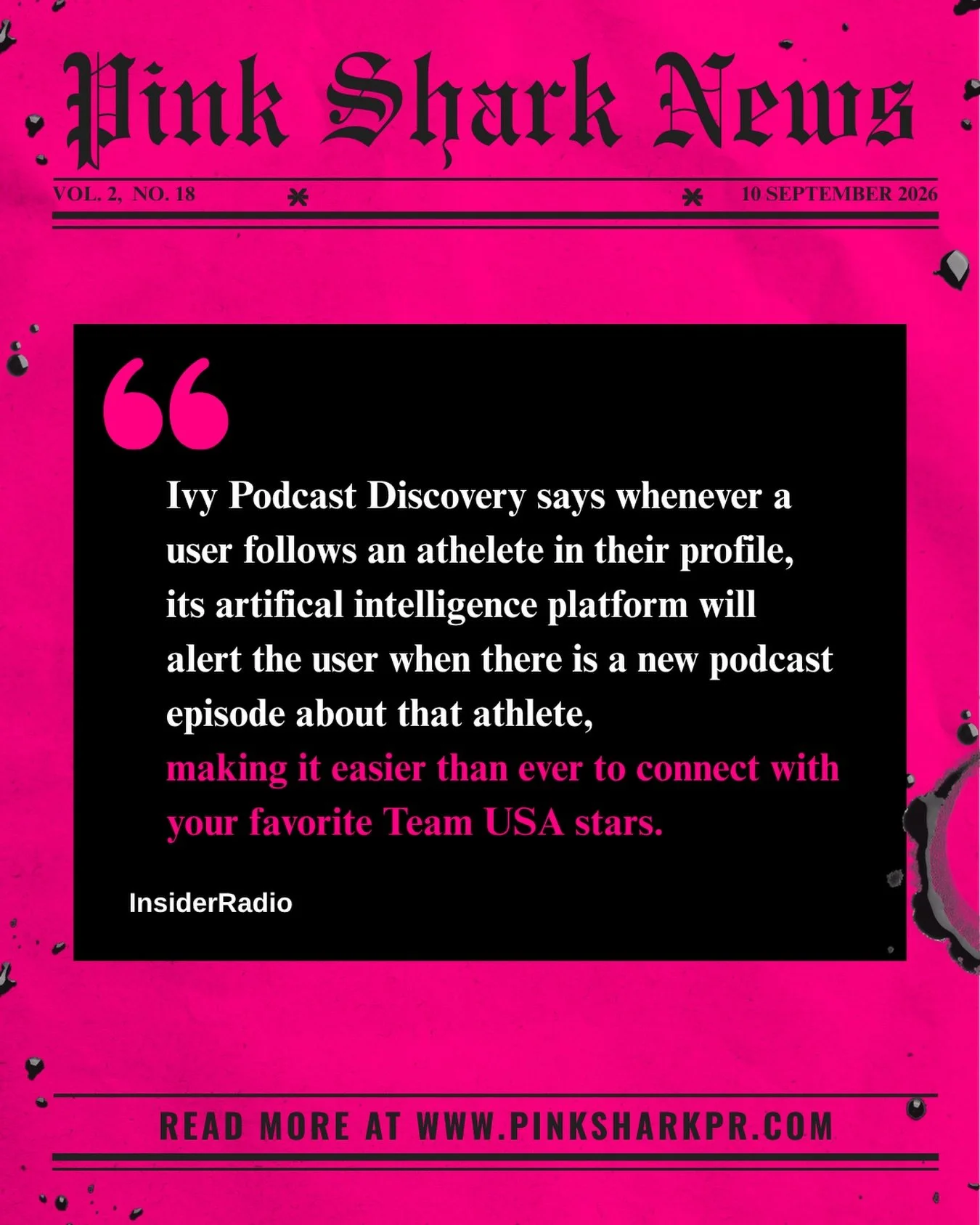 Ivy Podcast Discovery uses articifial intelligence to update users on the latest content from their favorite athletes, personalities, and so much more. During the Olympics, Ivy was able to connect listeners with every podcast covering the games.