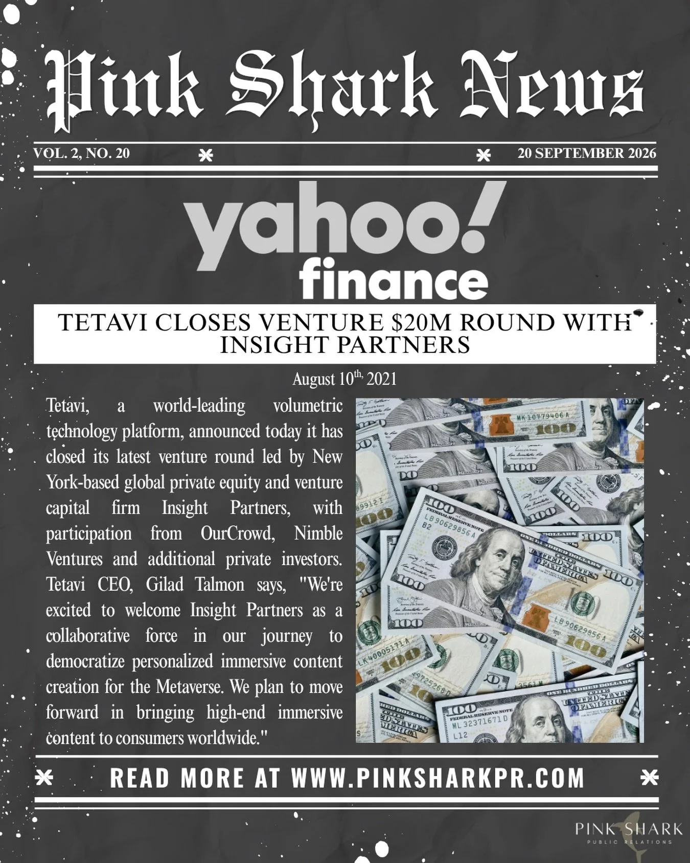 Tetavi&rsquo;s leading the metaverse movement with their investment partners Insight Partners, OurCrowd, and Nimble, and @yahoofinance is covering the action.