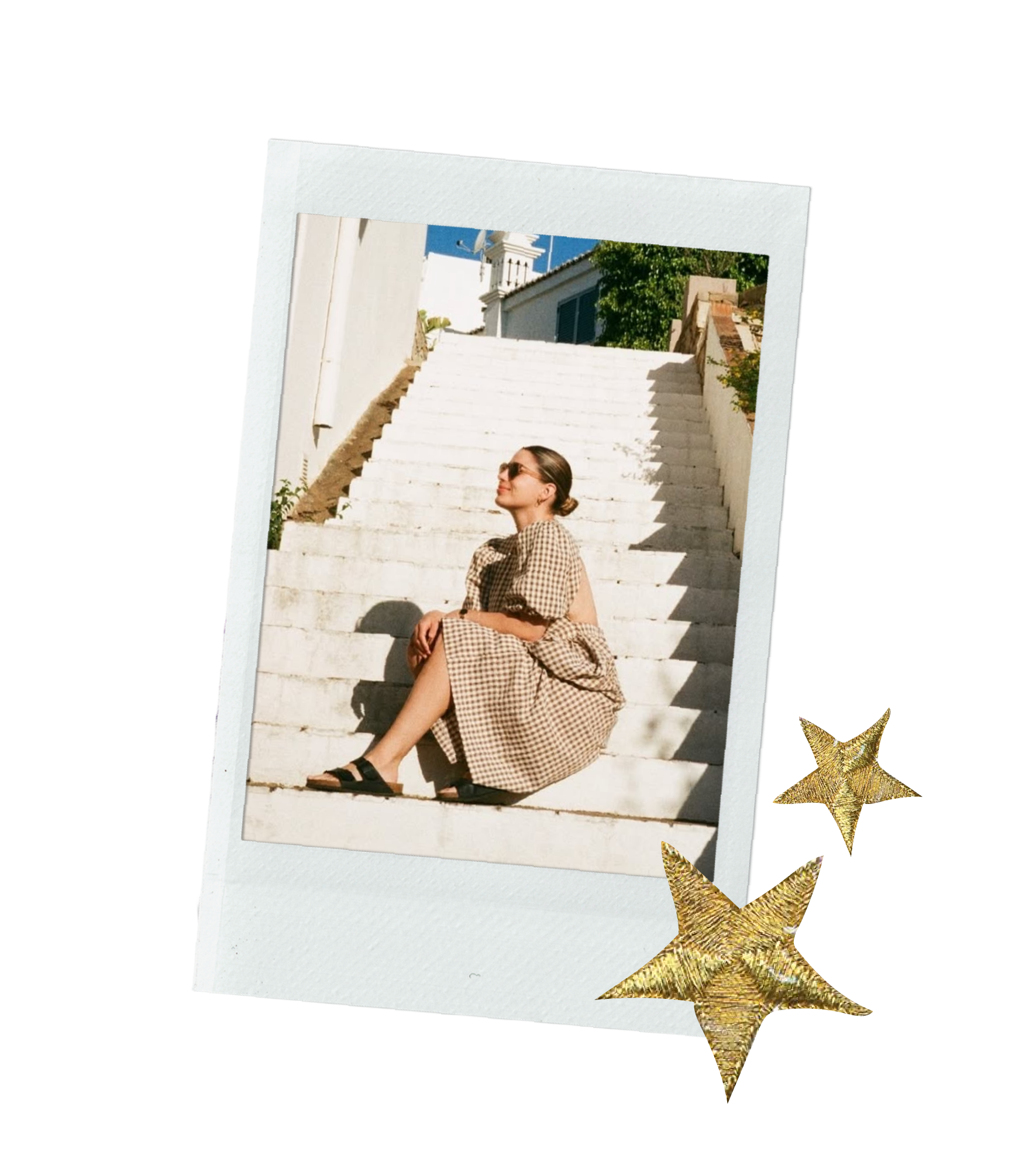 This is Alice, the designer who created Olive Paper Design. Made to look like a Polaroid photo I love anything made by hand and retro feel to it.