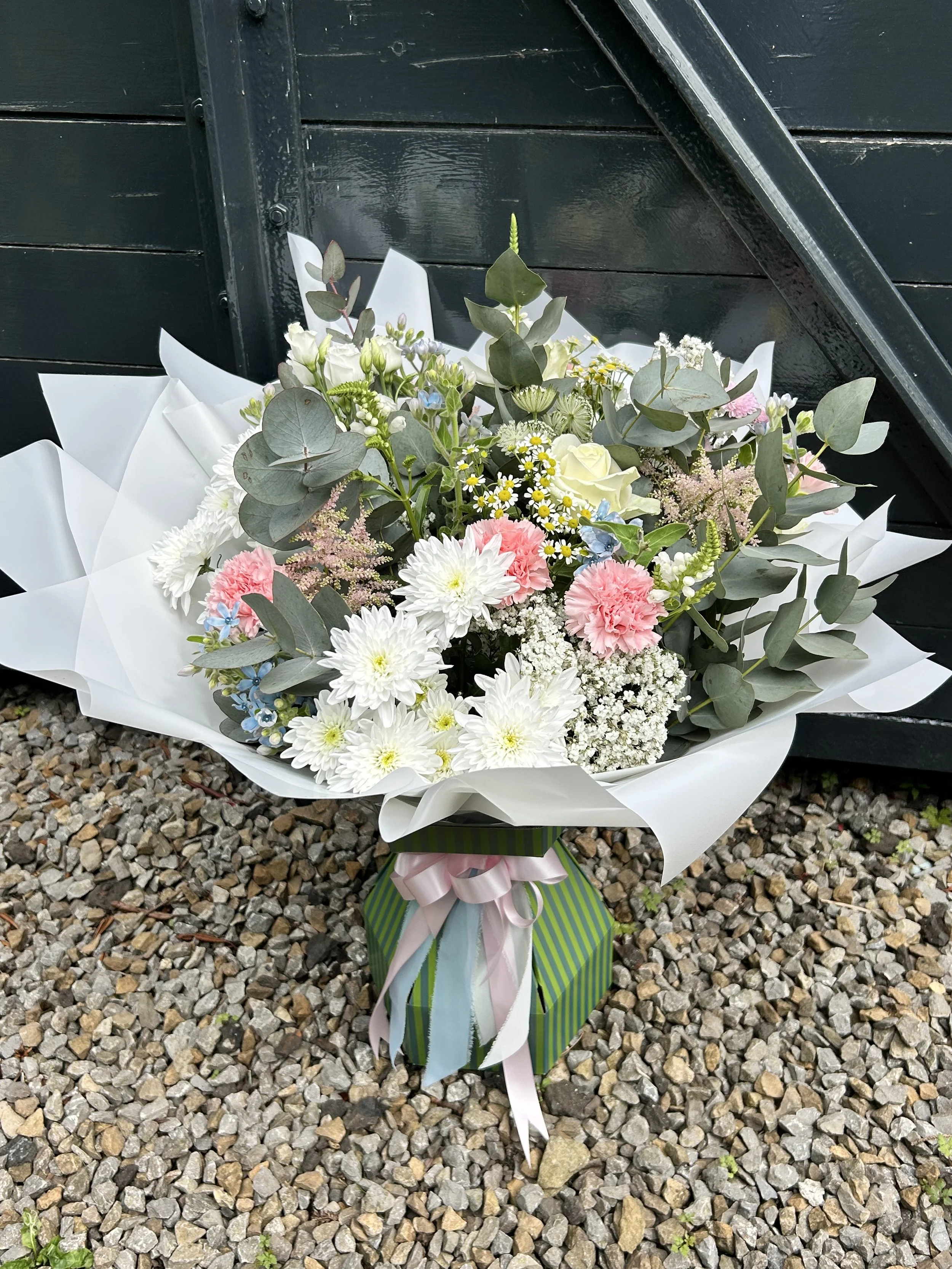 A pastel bouquet of flowers