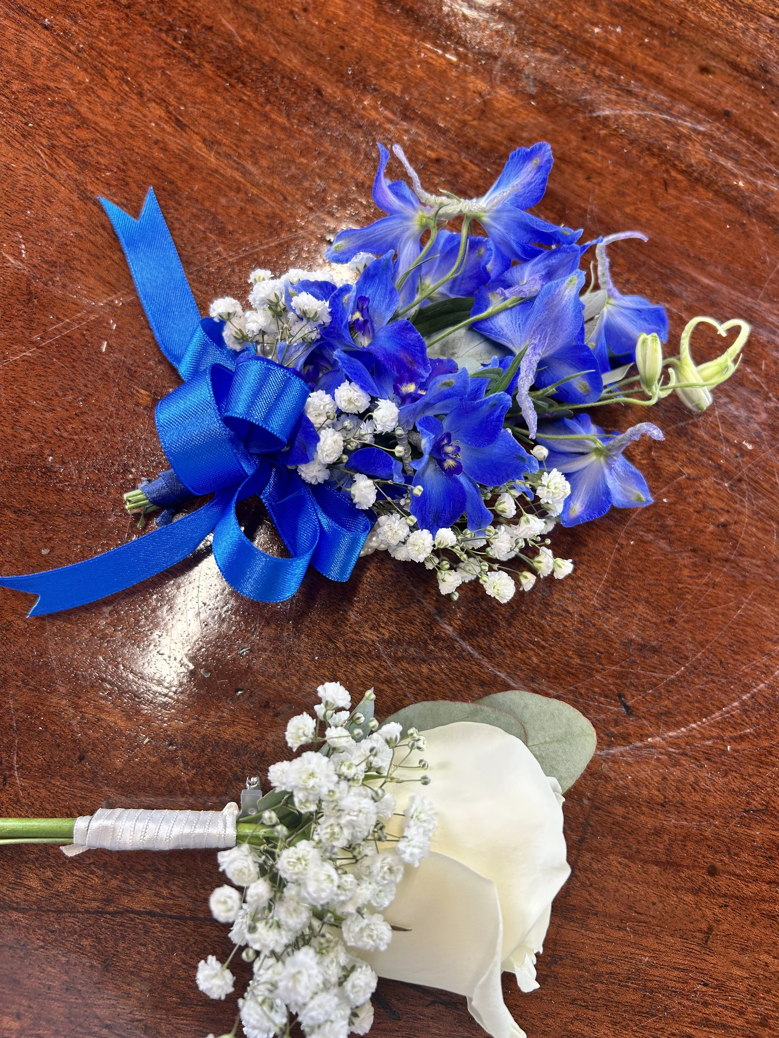 wrist corsage and buttonhole