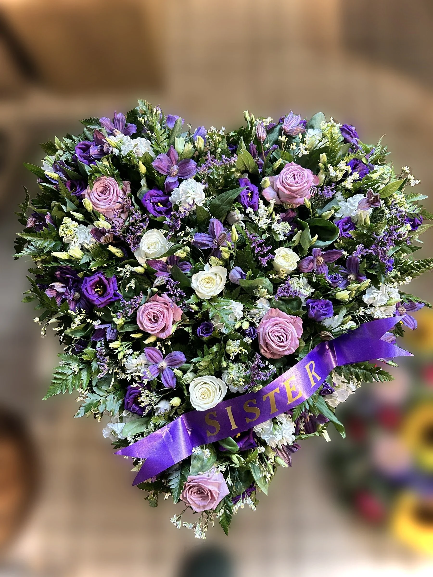 funeral heart arrangement