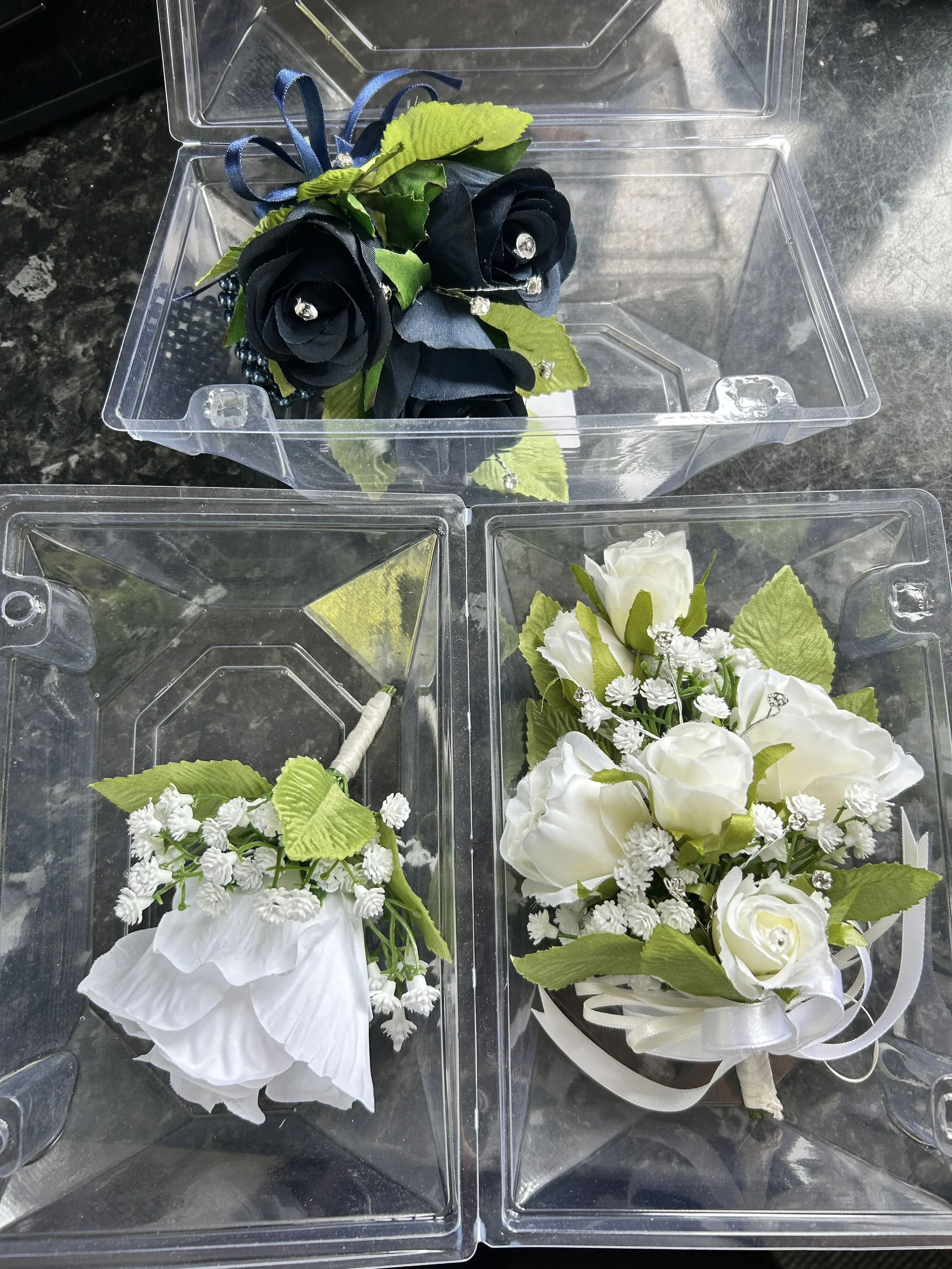 flower corsages with artificial flowers
