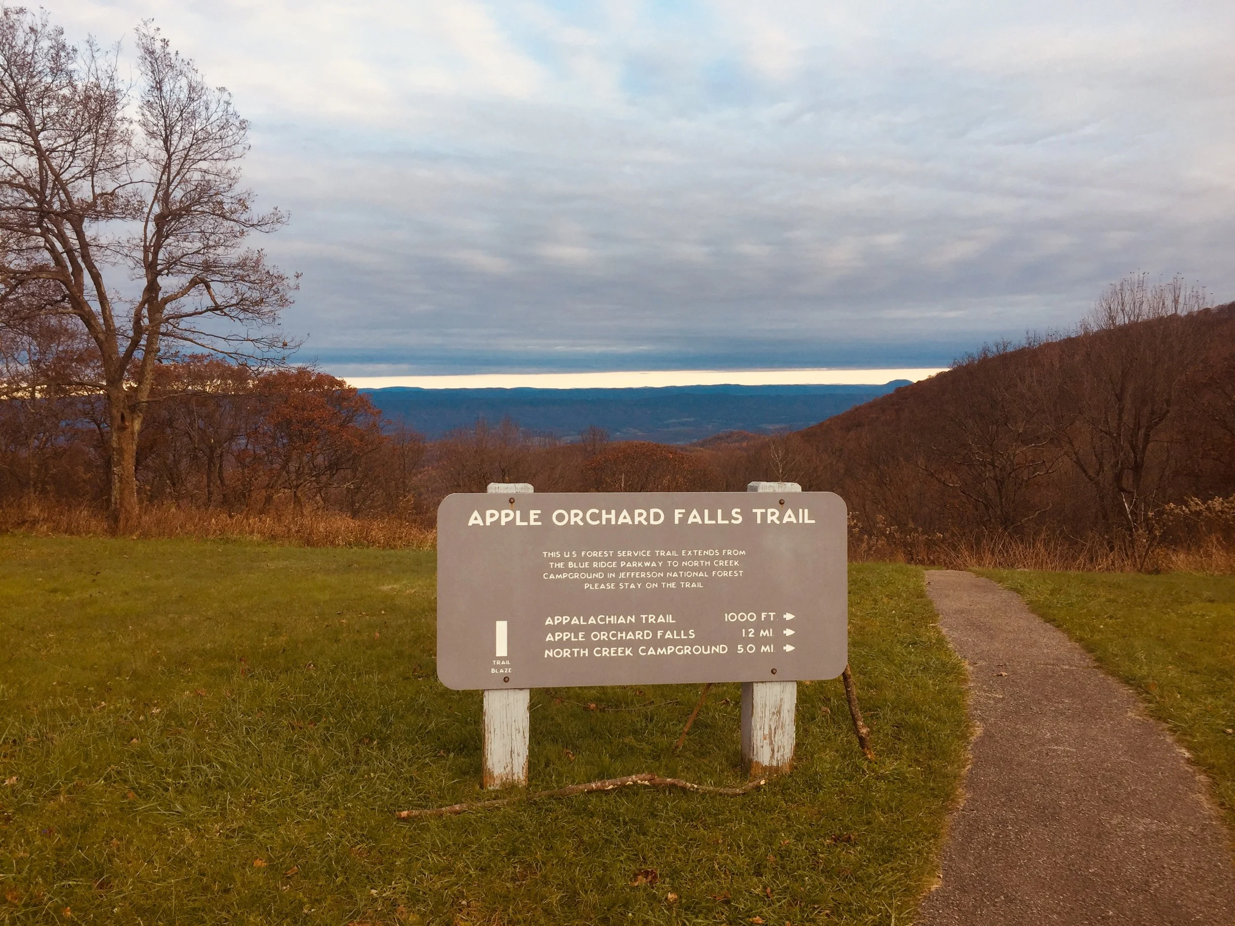 Trail Head 8 miles north of Peaks of Otter