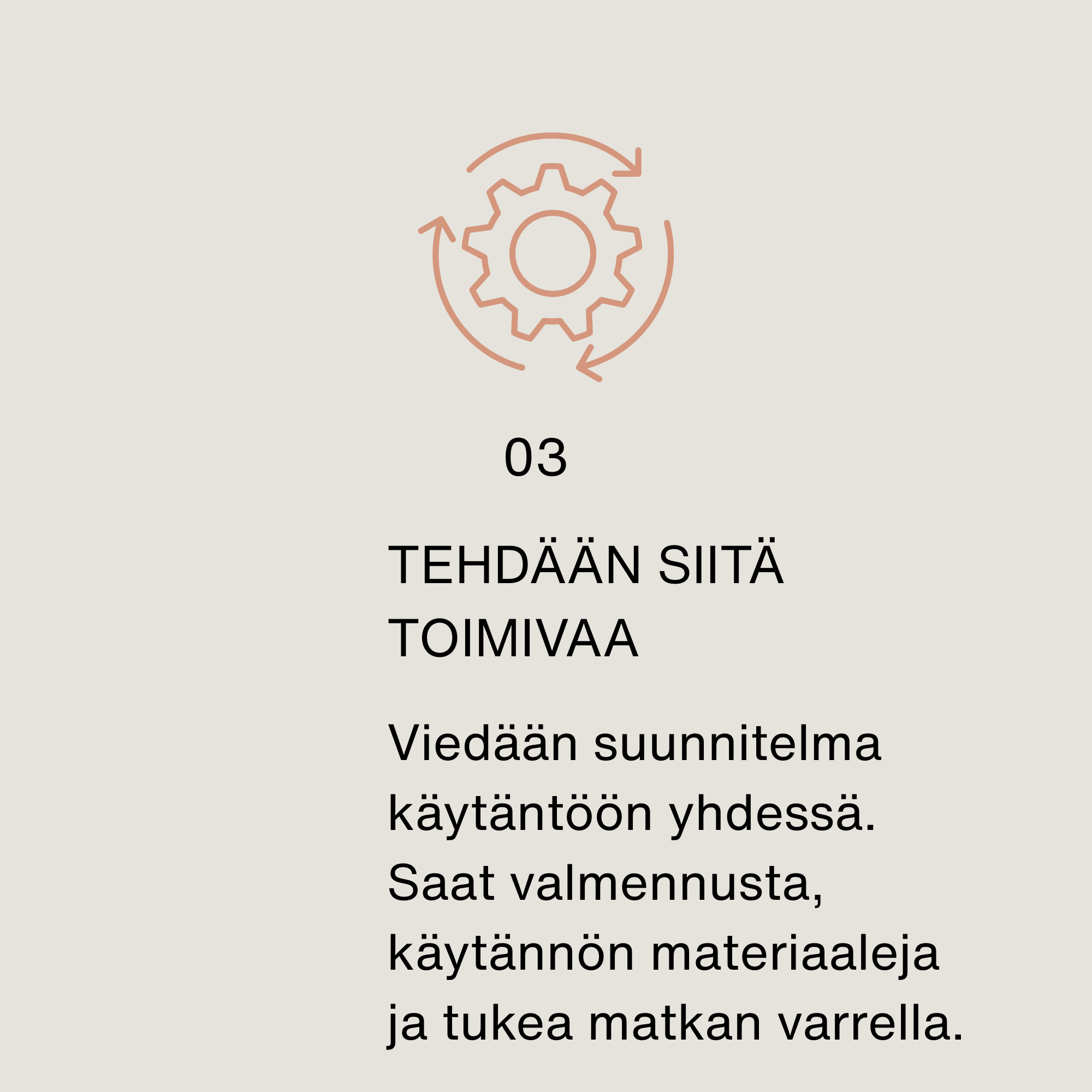A Finnish instructional sign with a gear icon and Finnish text about training and preparing for an activity.