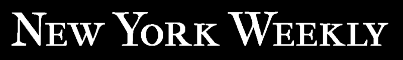Black and white logo of New York Weekly with large serif font