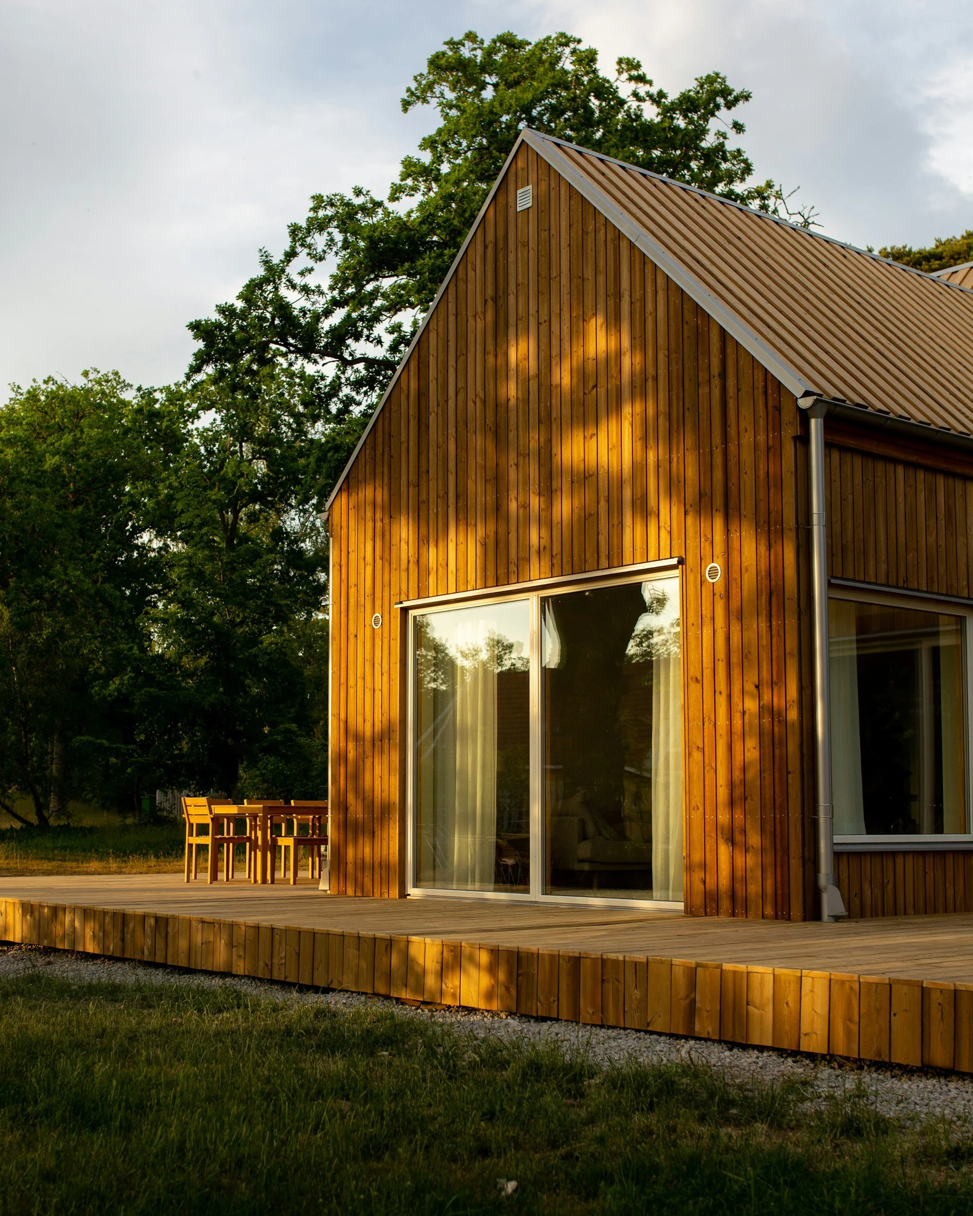 Barn conversion and wooden deck
