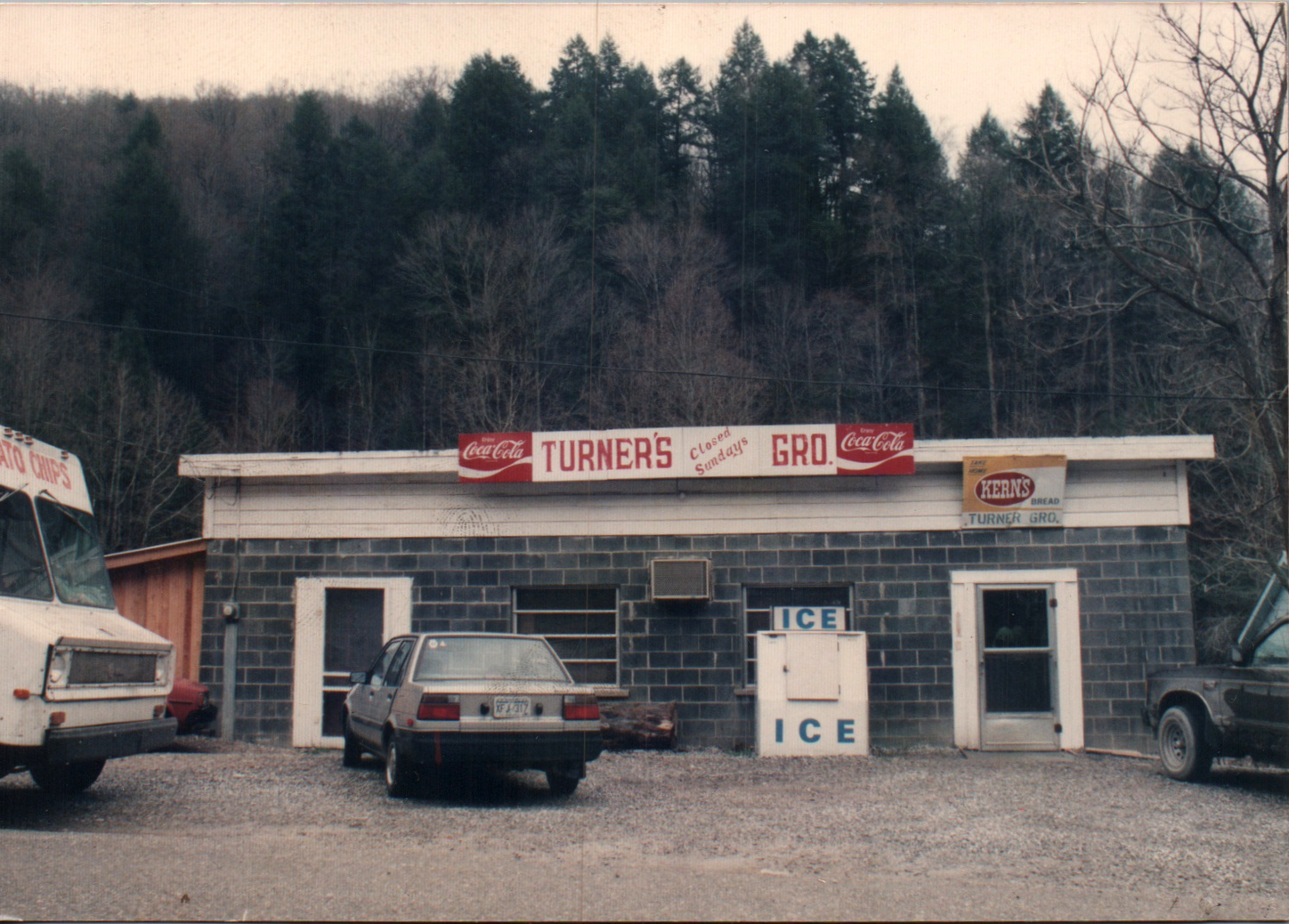 Original Turner's Grocery location, with the first being opened in 1948 and the building pictured rebuilt in the 1960s. Ran by Ila and Howard Turner, then leased by Abby and Ann Turner for 6 years.