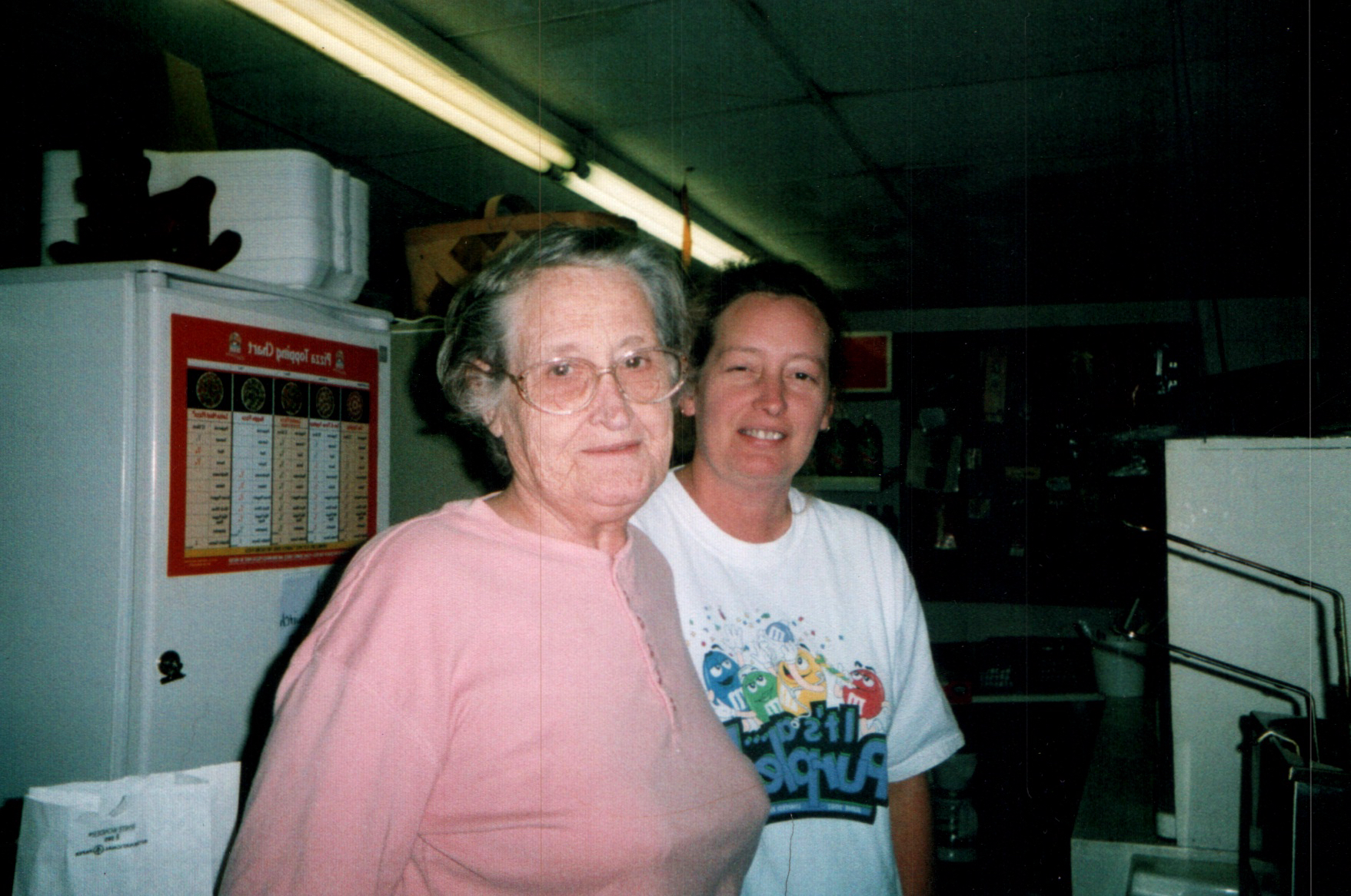 Myrtle Turner and Ann (Turner) Epperson hanging out at Turner's Grocery 2004