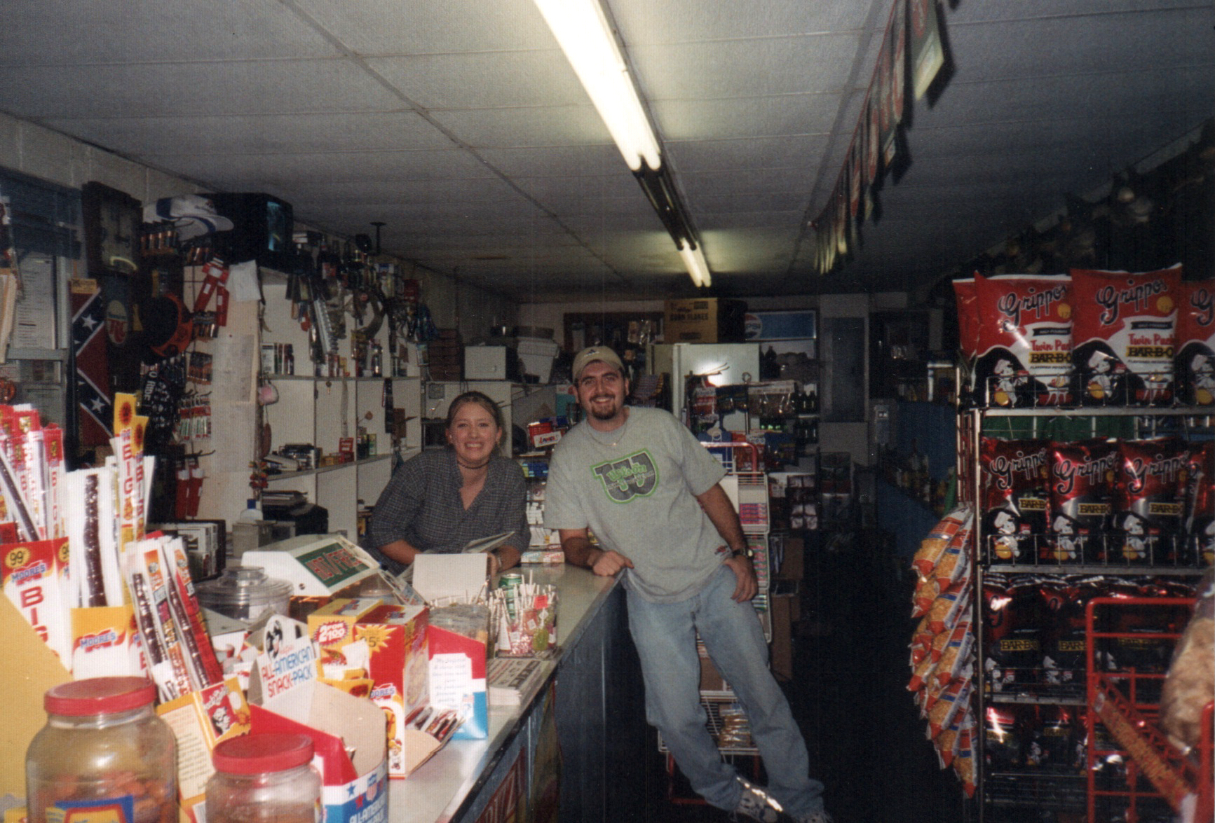 Sarah (Epperson) Lewis and community member Greg Harris in the year 2002. 