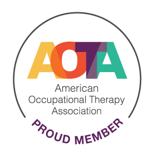 American Occupational Therapy Association logo with the text 'PROUD MEMBER' at the bottom.
