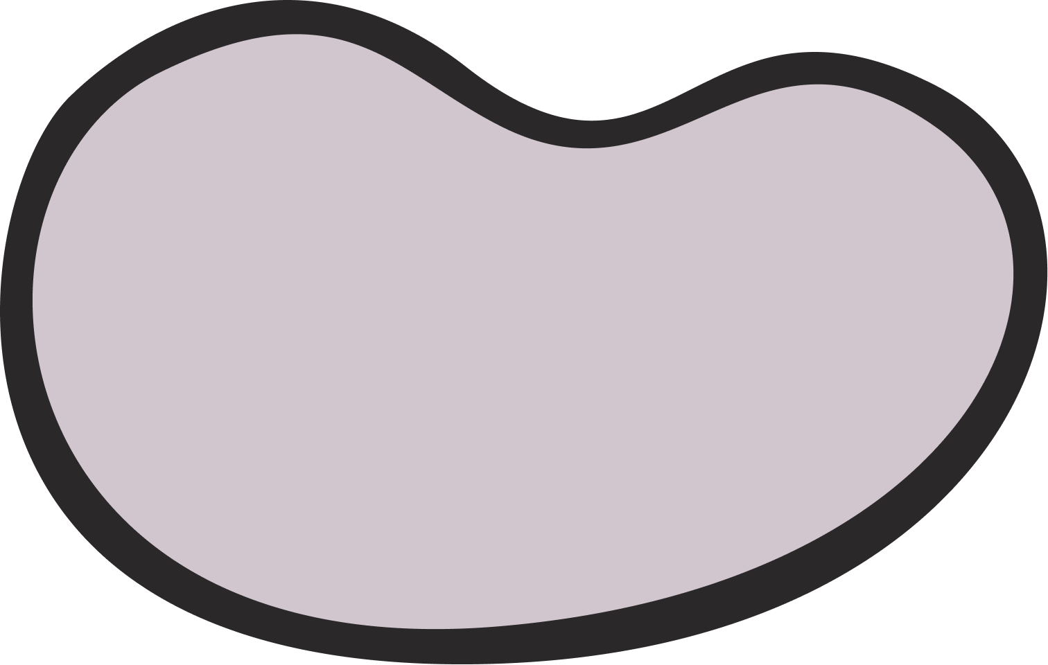 Simplified cartoon illustration of a skate bowl with a black outline and light purple fill.