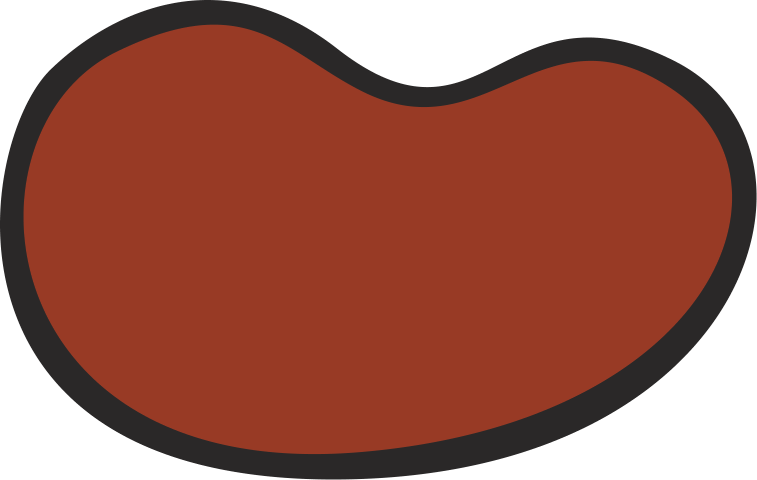 Simplified illustration of a skate bowl with black outline and dark red color.