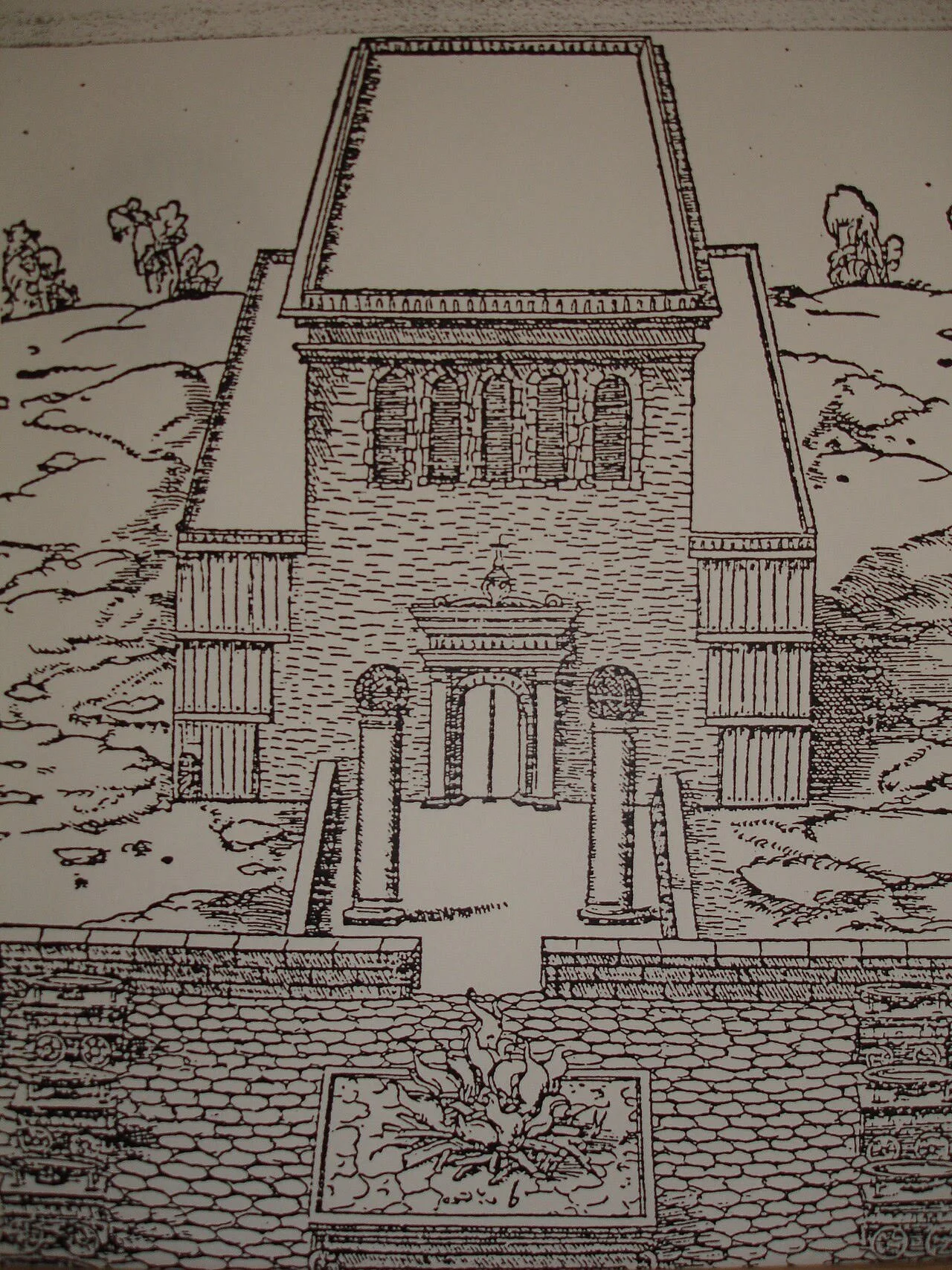 Detail of François Vatable’s 1546 engraved reconstruction of Solomon’s Temple.
