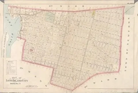 Historic Bowery Bay map, Plate 6, showing Old Bowery Bay Boulevard and surrounding streets in Queens, New York, from the New York Public Library public domain archives