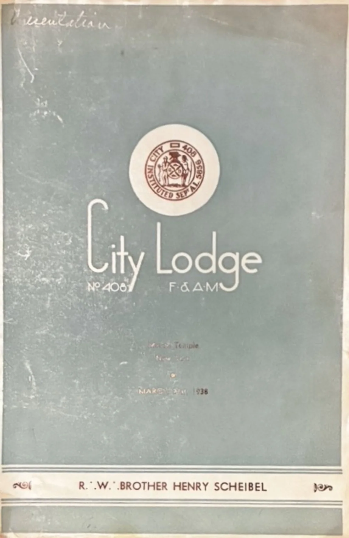 an image of a city Lodge No.408 Booklet