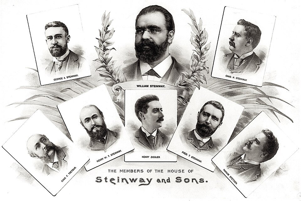 a collage of the Steinway & Sons Images