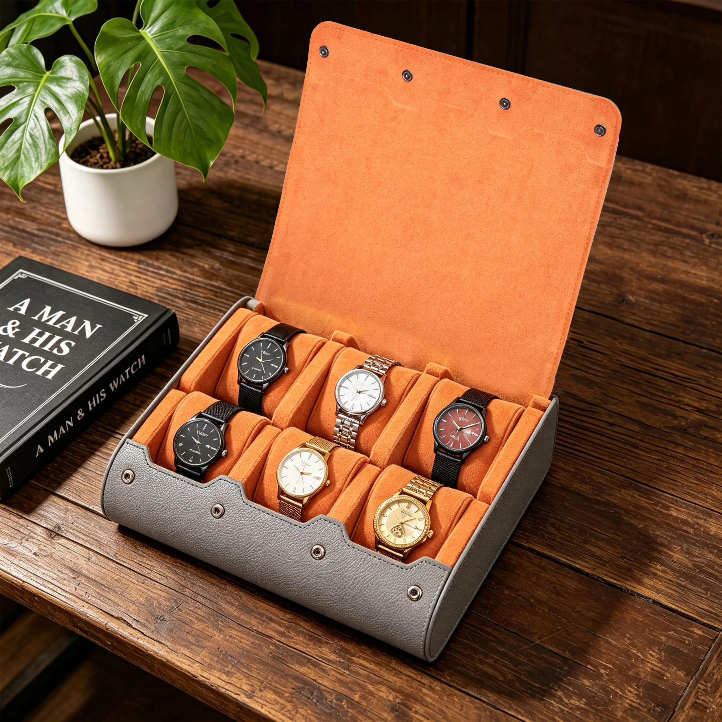 Portafoglio 6 Leather Watch Case
