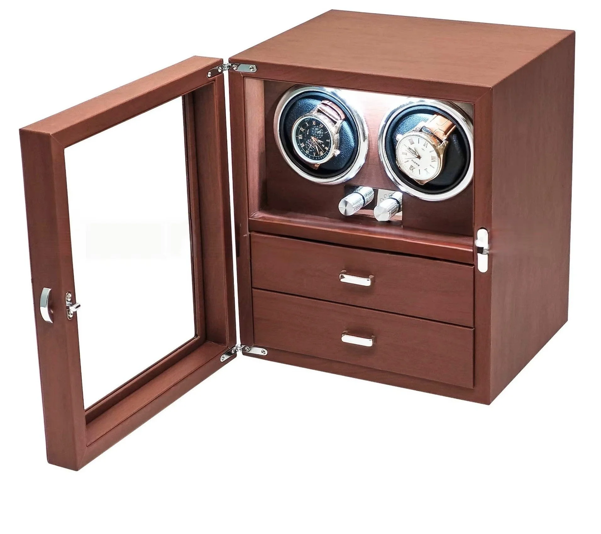 Scrinio Bordeaux — Dual Watch Winder & Fine Jewelry Storage Chest