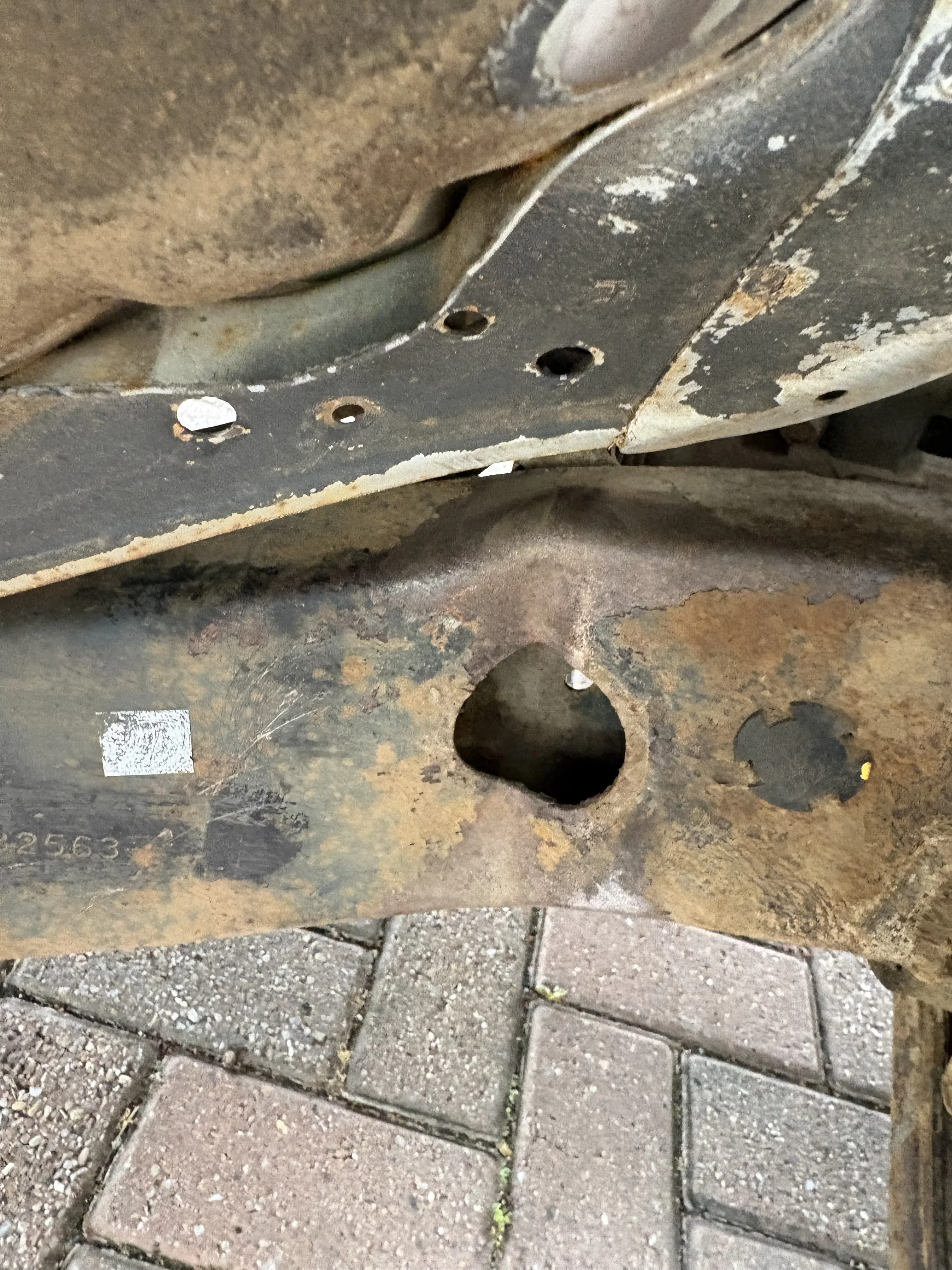 The bent area.