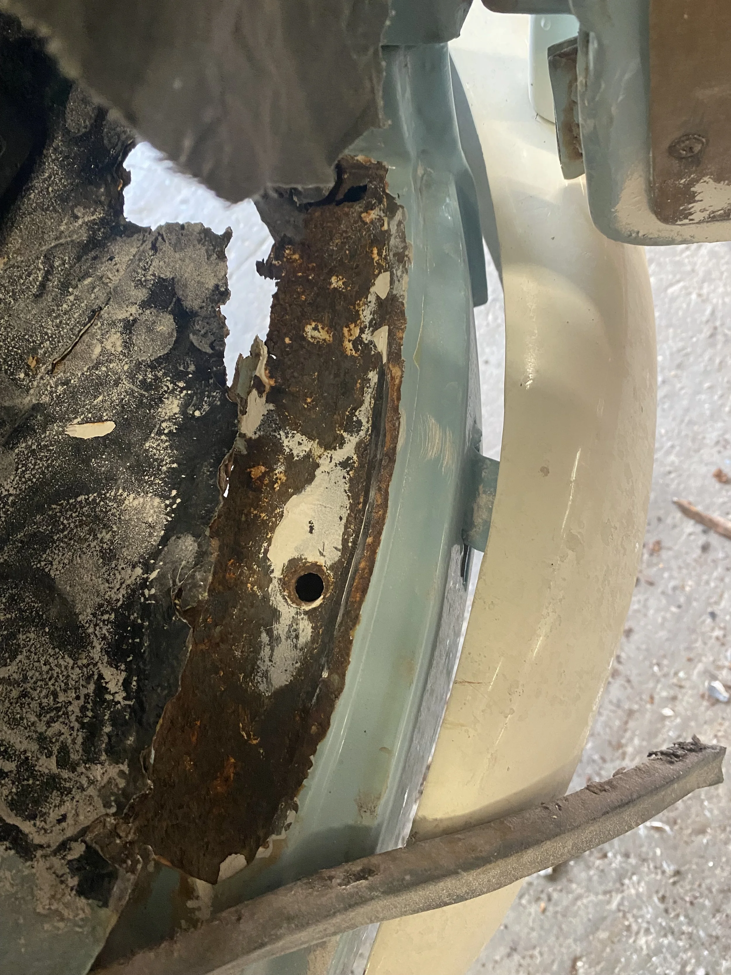 VW camper van foot well (before).