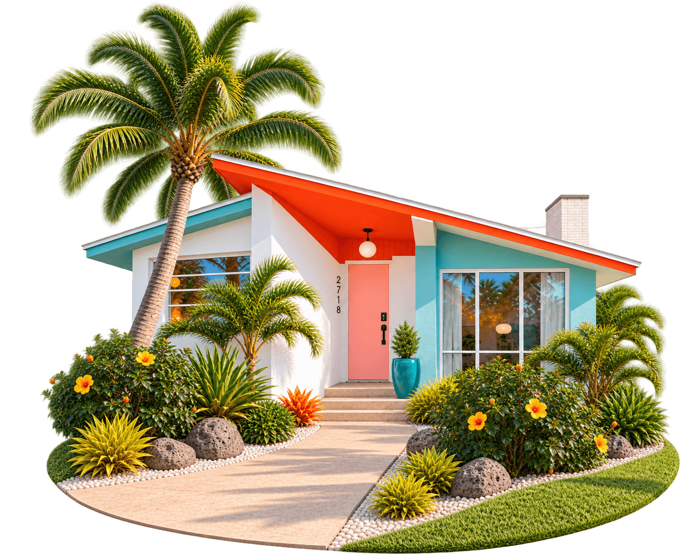Colorful Central Florida home representing Right Now Electric service areas in Mount Dora and Minneola.