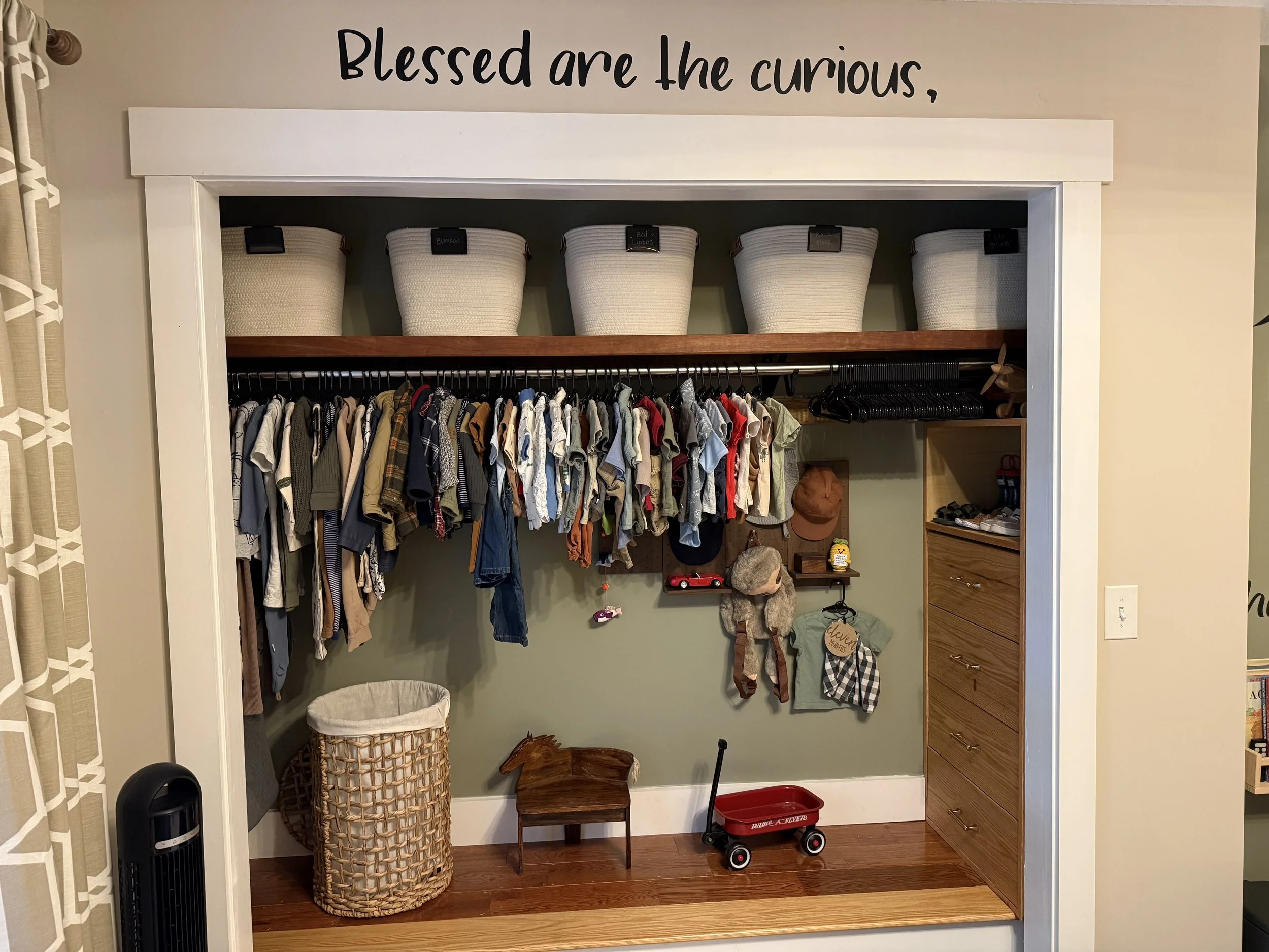 Finishing little boys closet