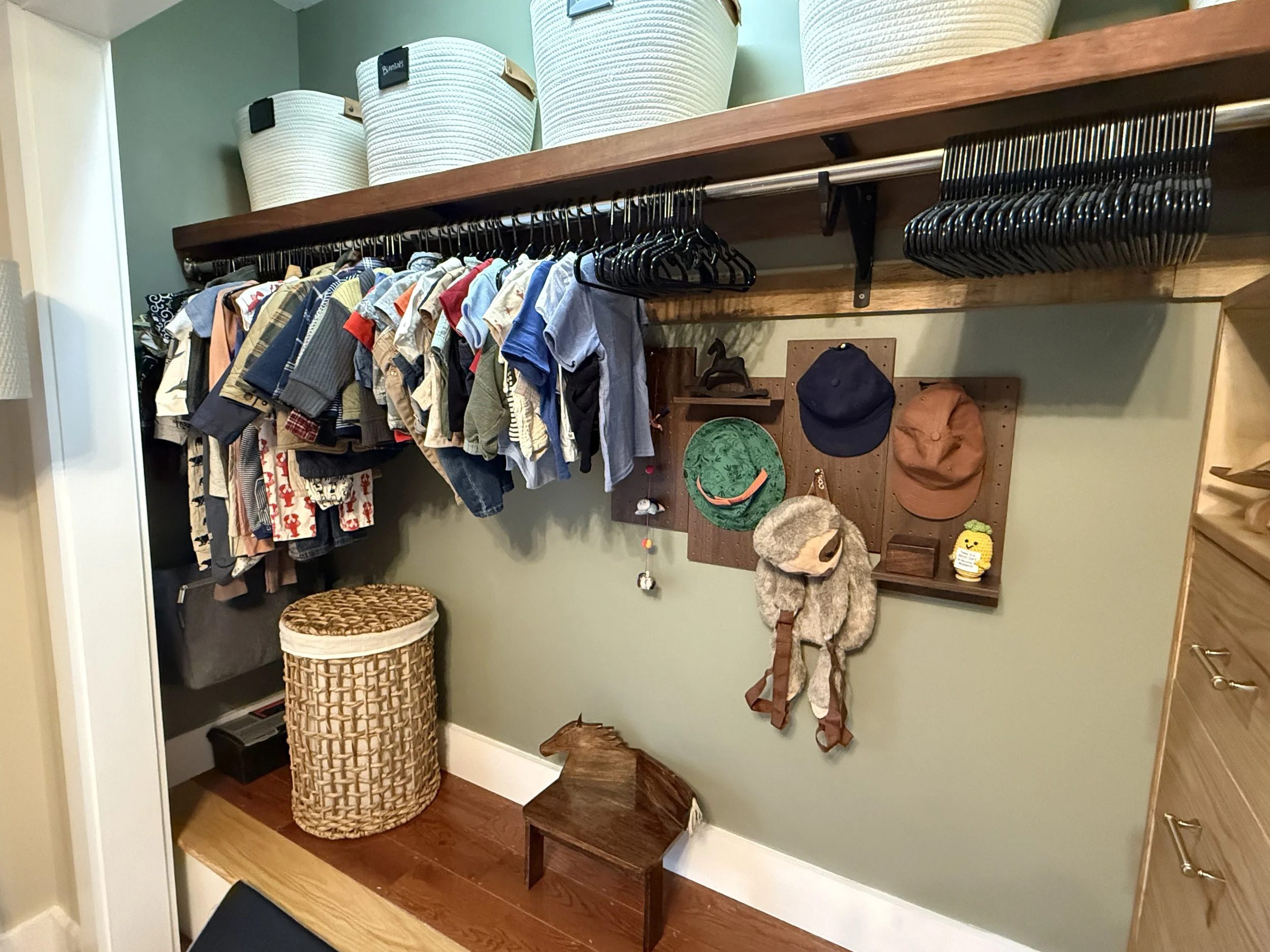 Updating closet with dresser for little boy