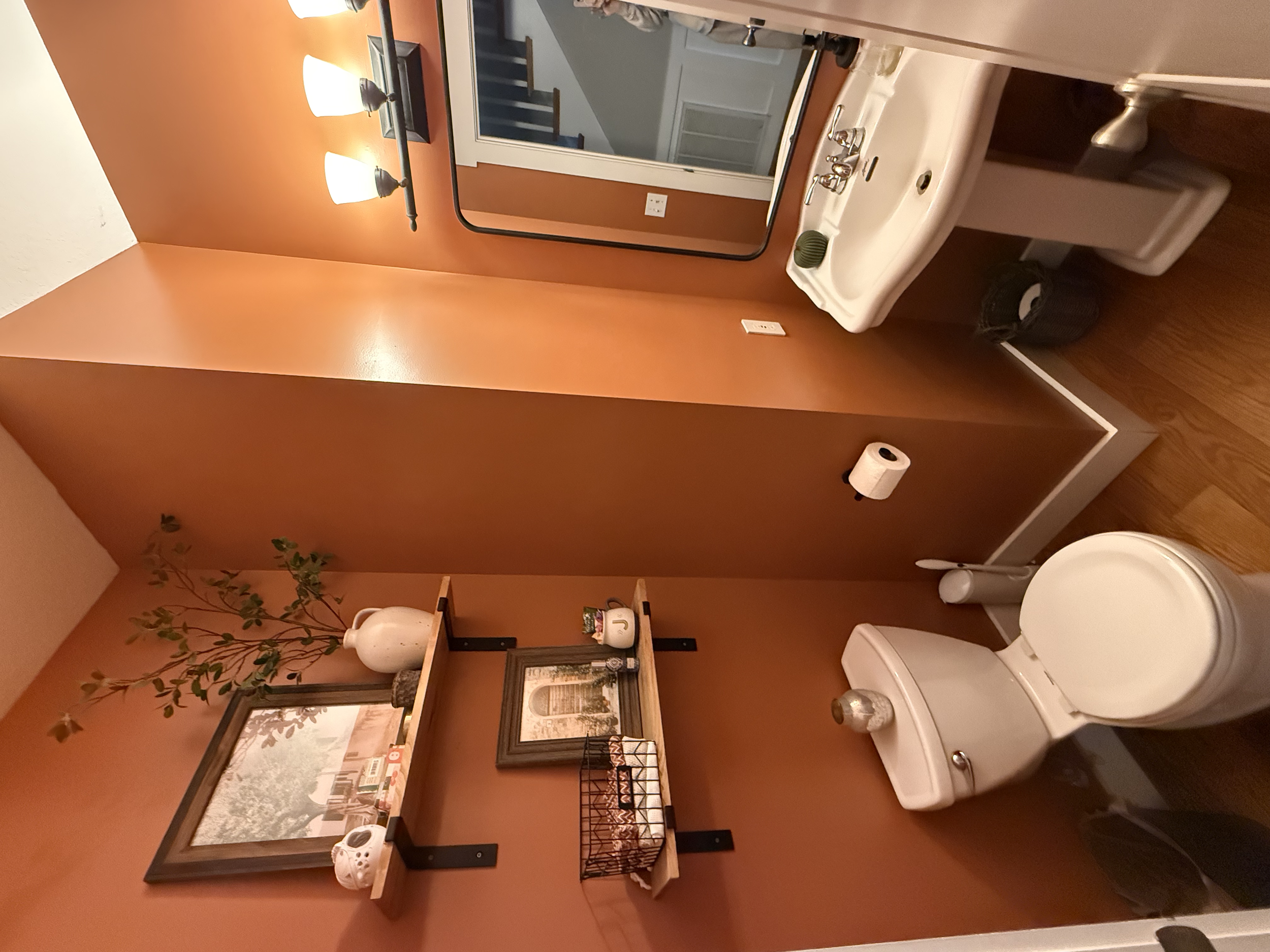 Rich Terracotta Powder Room