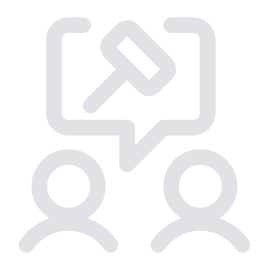 White customer support chat icon with two user silhouettes