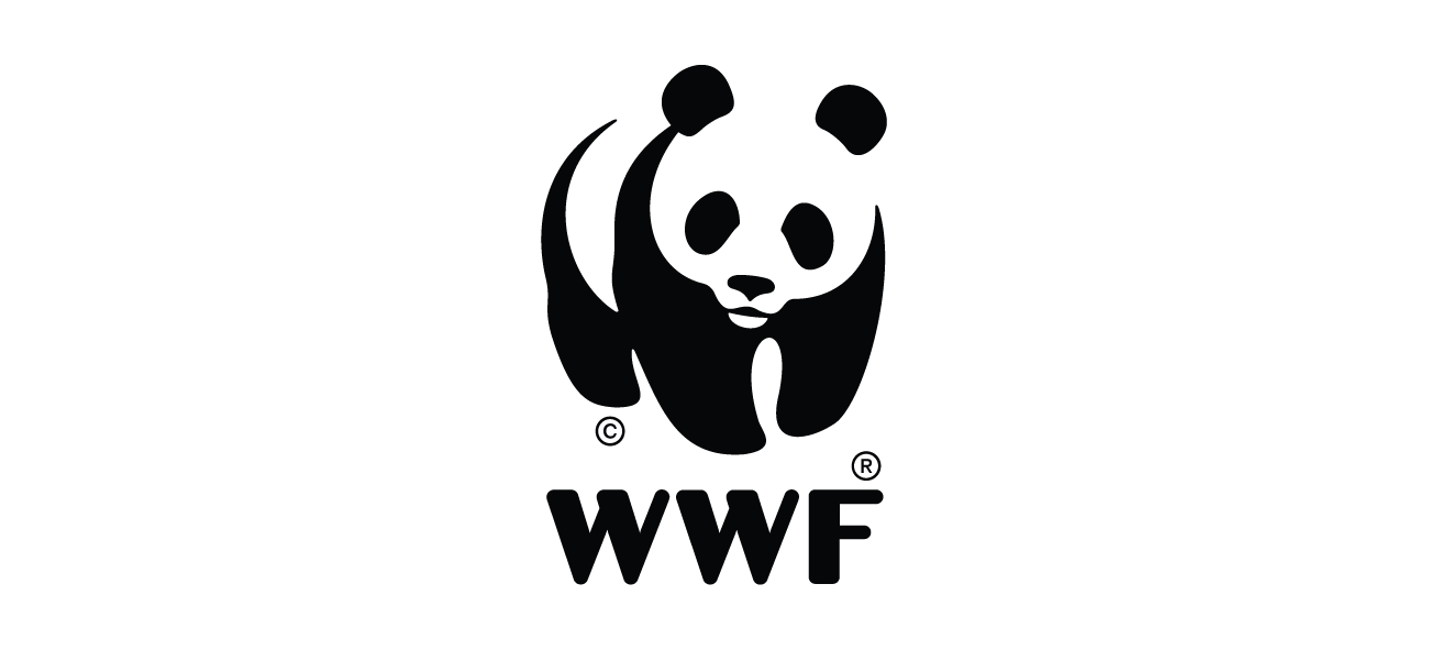 Black and white WWF logo featuring a panda bear.