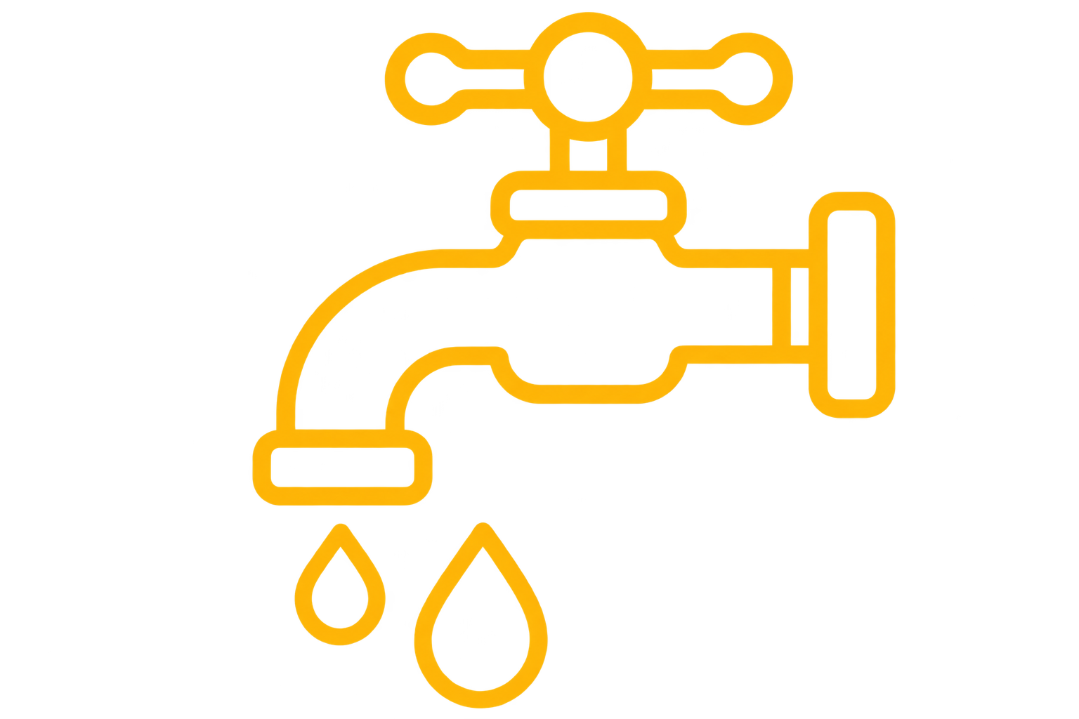 Illustration of a yellow oil faucet with dripping oil, connected to a pipe system.