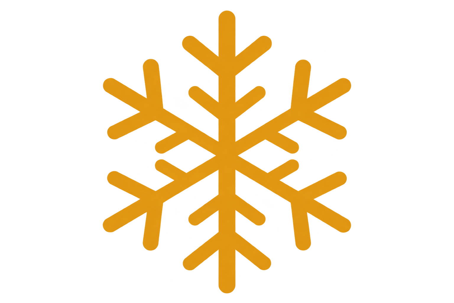 Orange snowflake with a purple background.