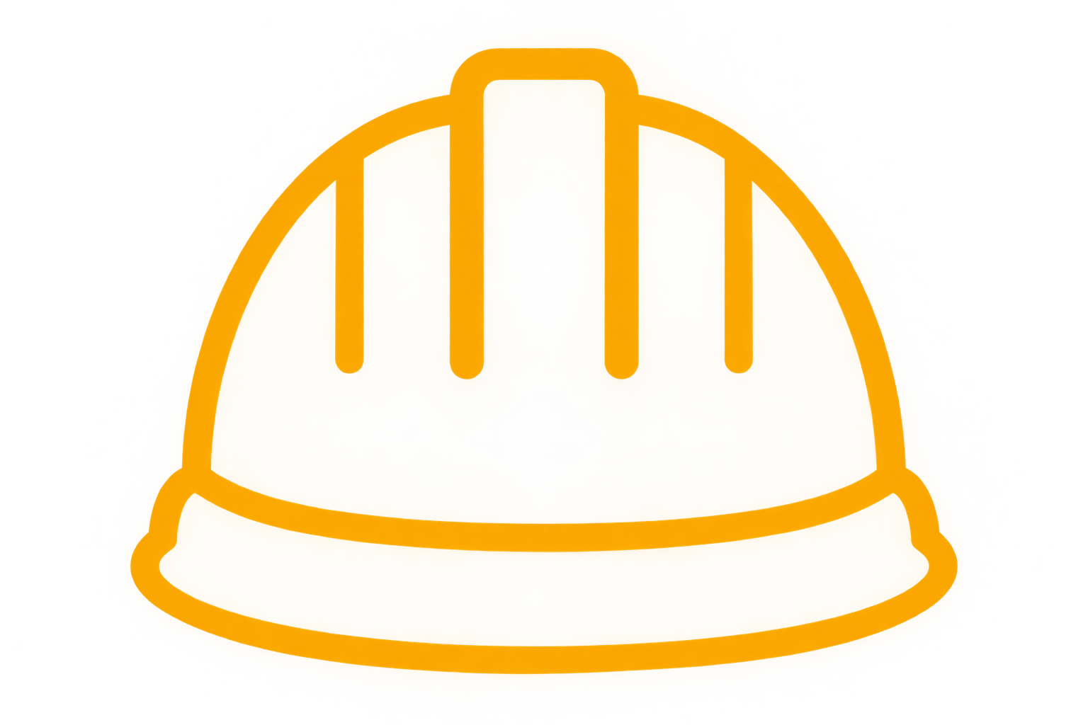 Illuminated yellow construction safety helmet icon