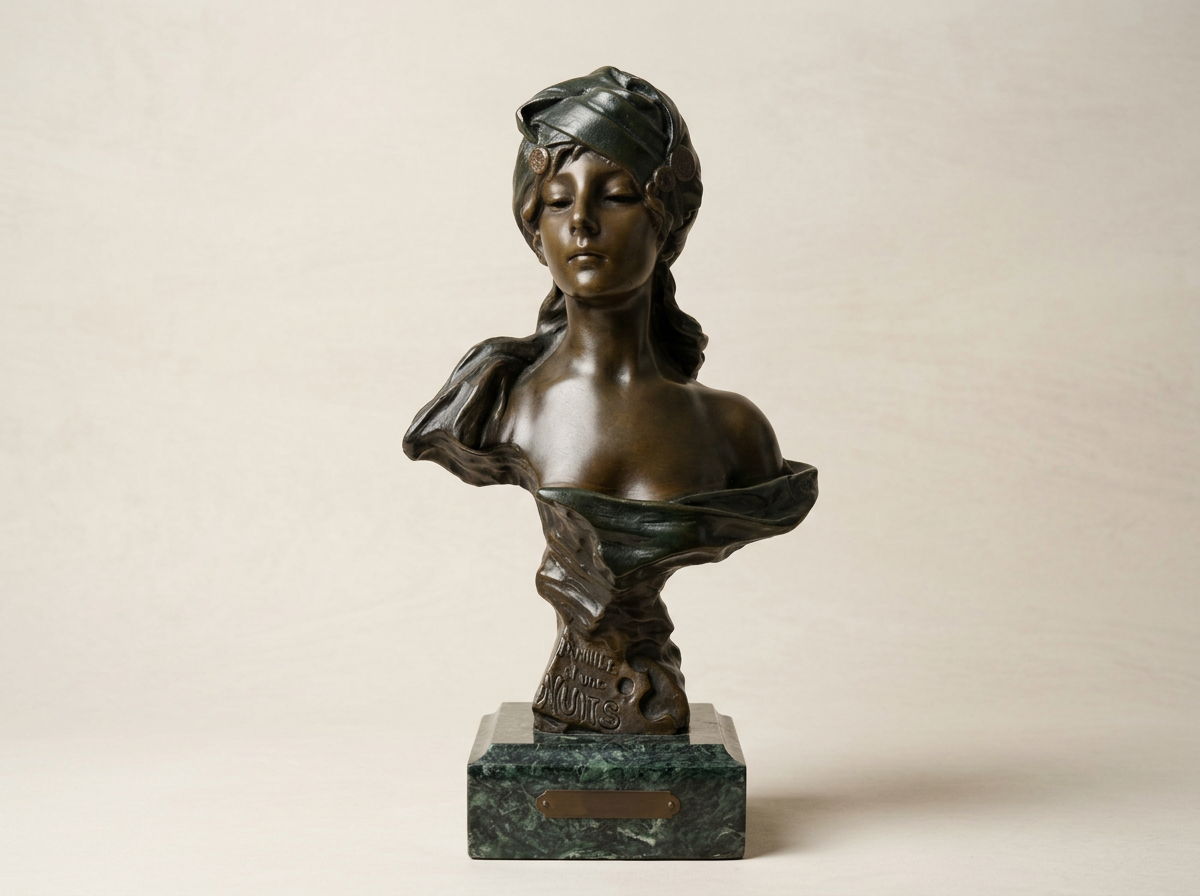 Vintage Bronze Bust Sculpture