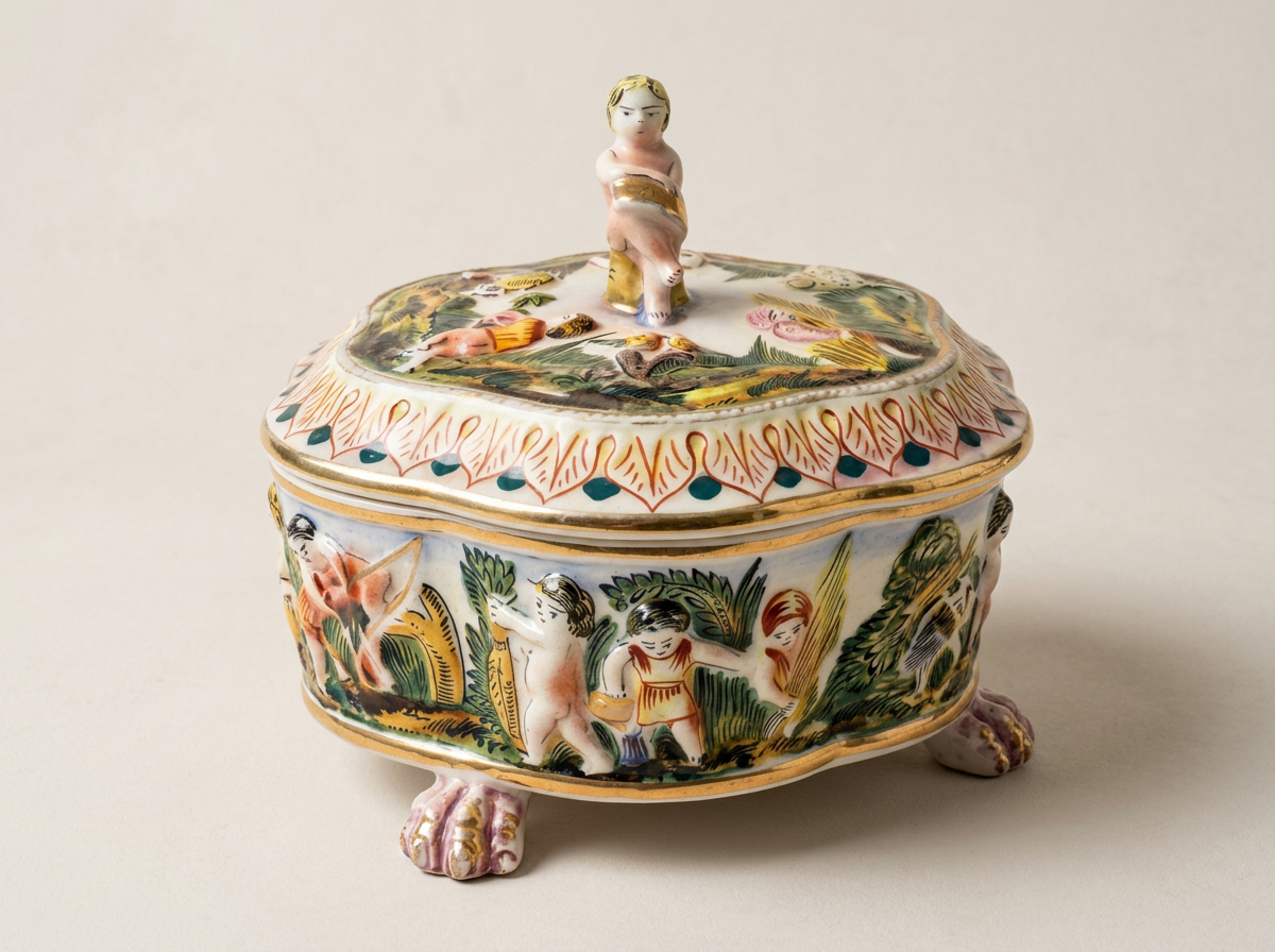 Vintage Capodimonte Porcelain Box