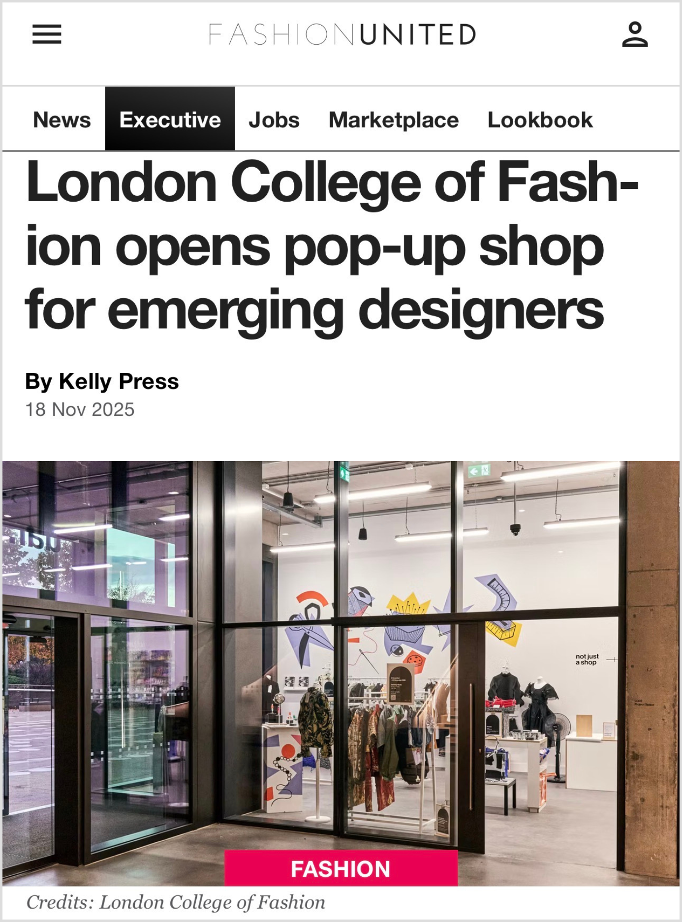 Strategic Media Coverage – not just a shop x LCF Founders Club in Fashion United